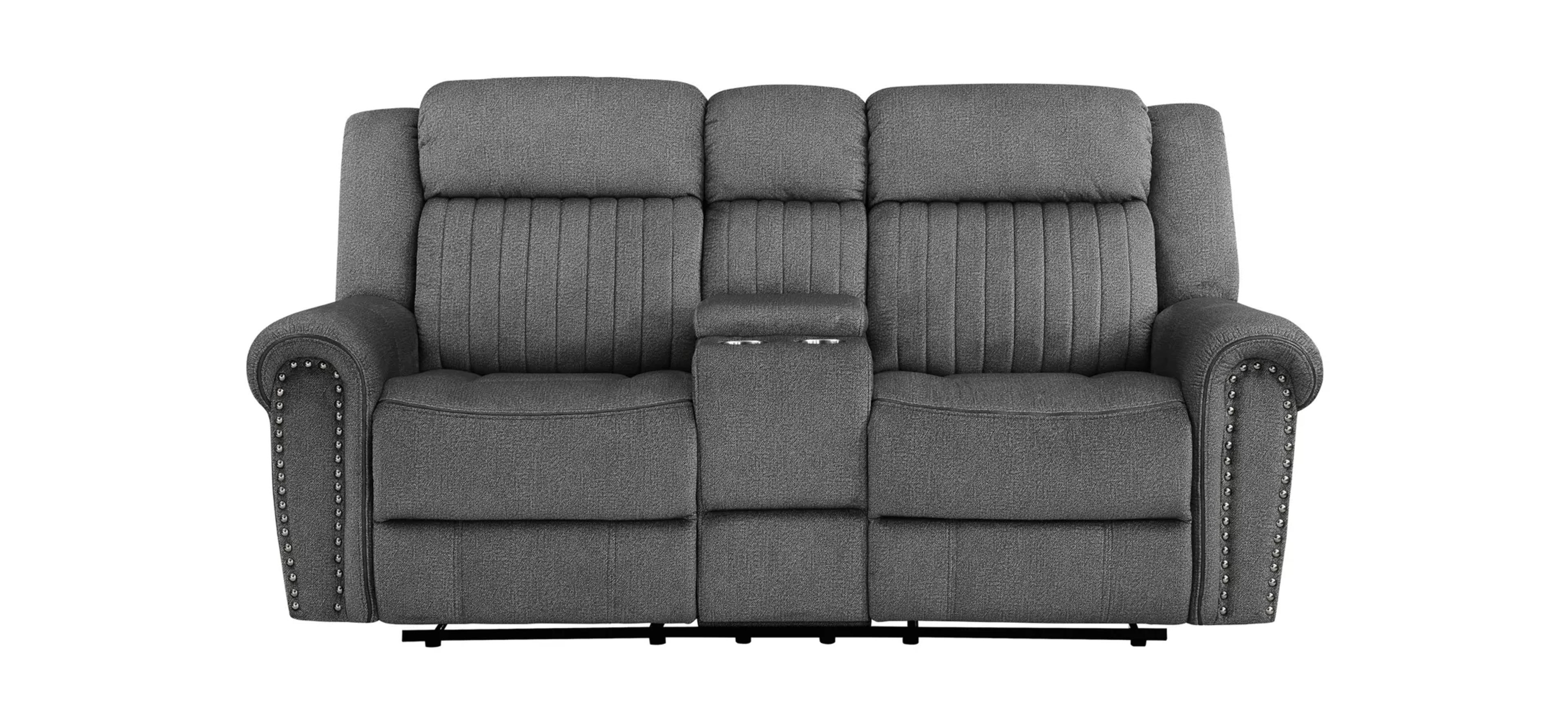 Lanning Double Reclining Loveseat with Center Console | Raymour & Flanigan