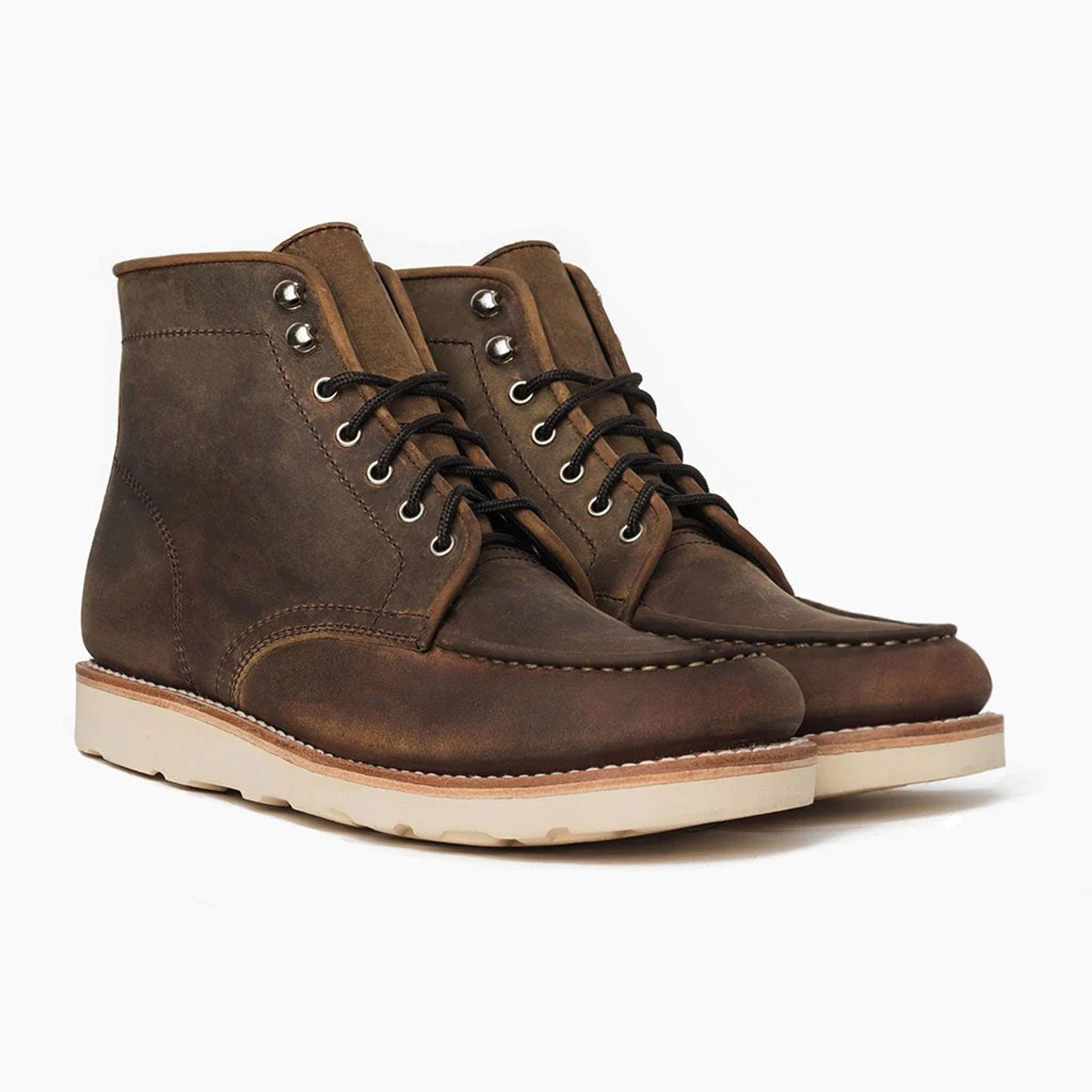 Men's Diplomat Moc Toe Boot In Brown Leather - Thursday Boot Company