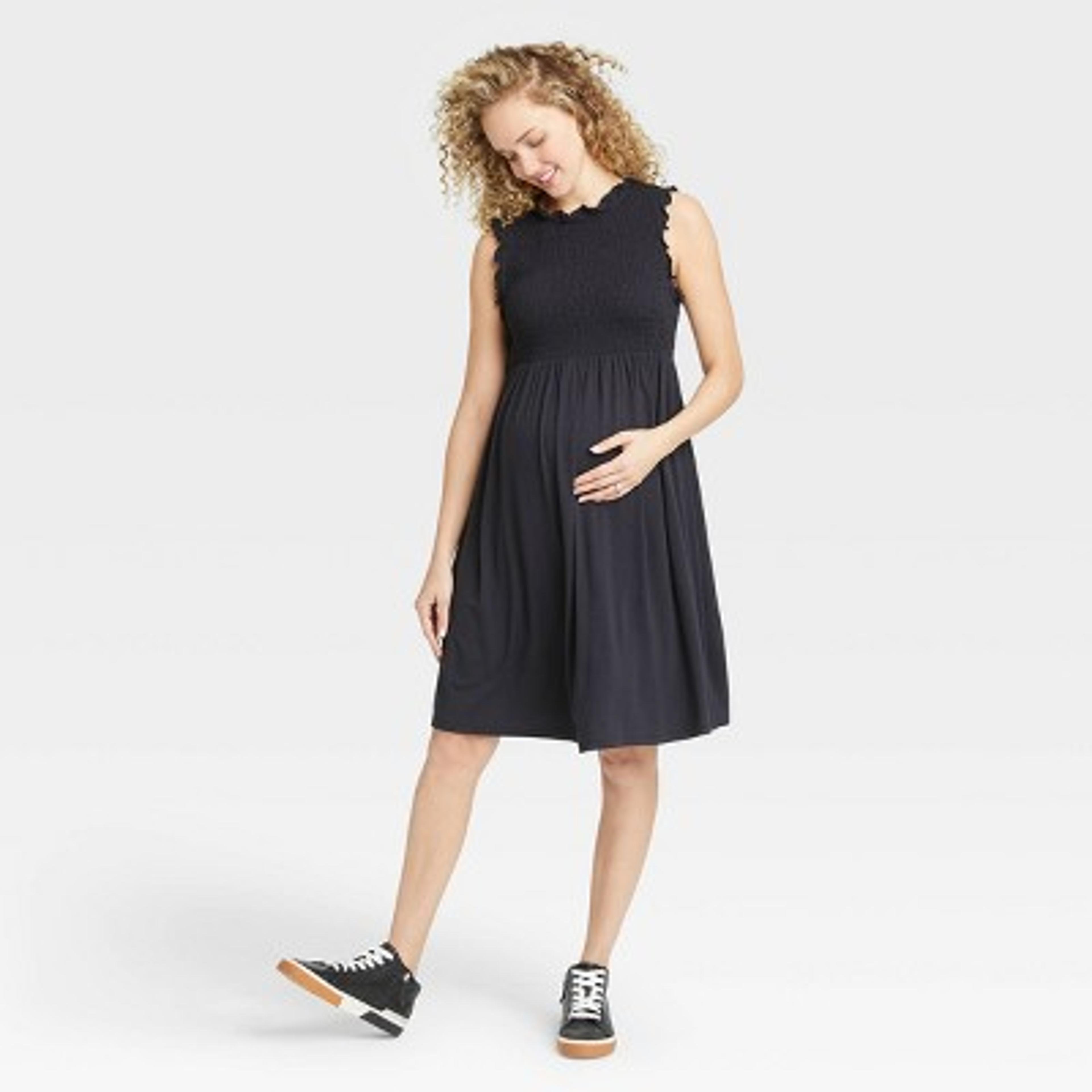 The Nines By Hatch™ Sleeveless Smocked Jersey Maternity Dress Black Xl : Target