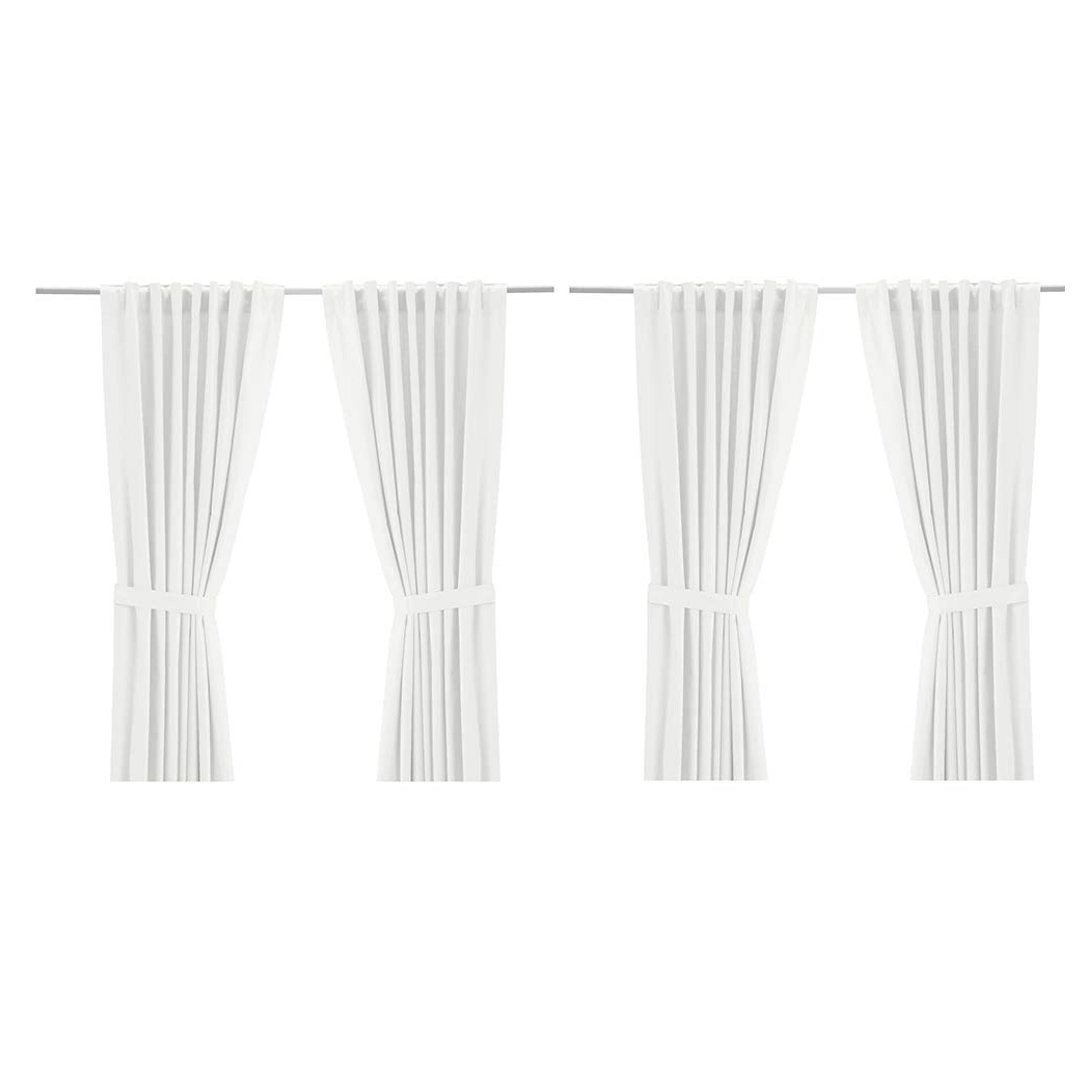 IKEA Ritva White Curtain Set - Size: 57 x 98 (1, White)