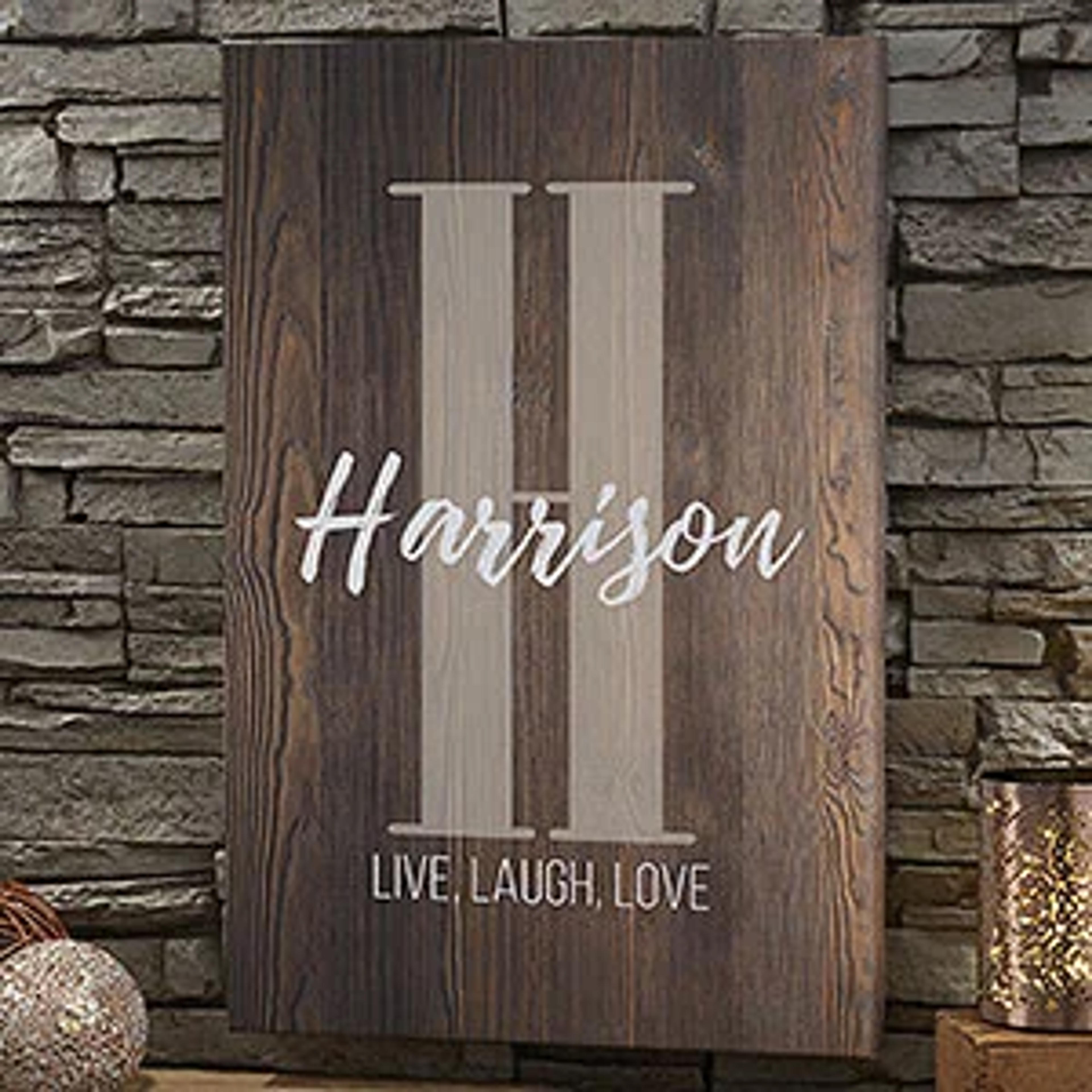 Personalized Canvas Prints - Rustic Farmhouse Initial