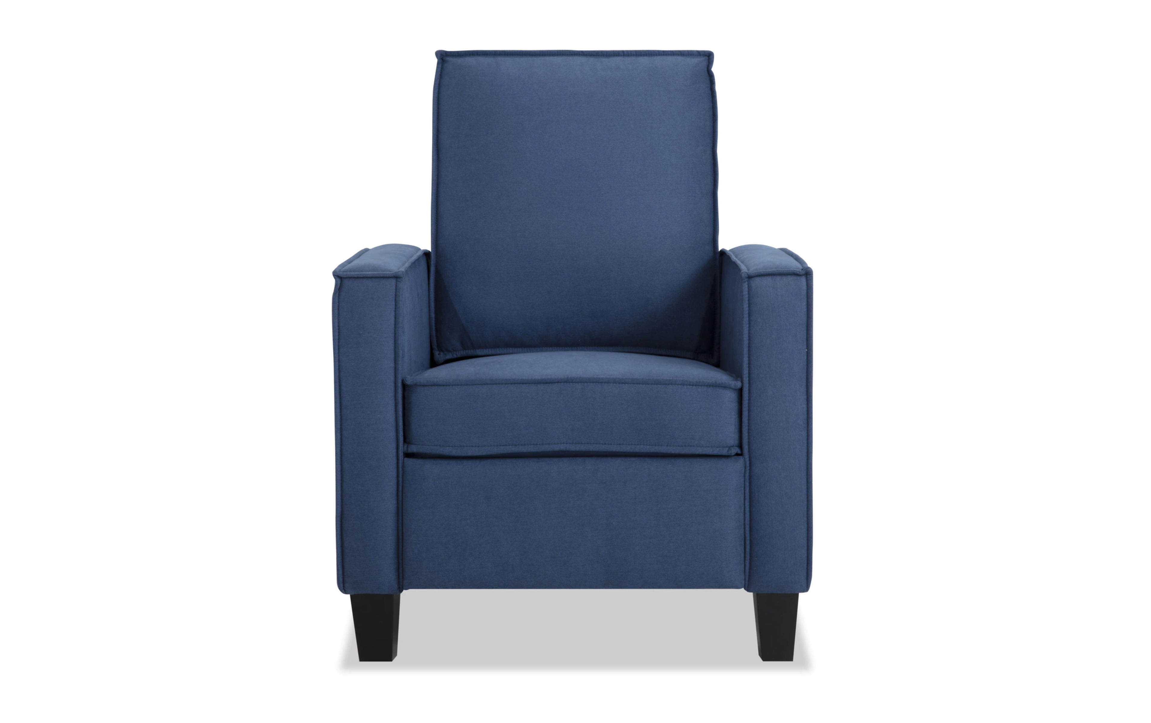 Jessie Navy Push Back Recliner | Bob's Discount Furniture