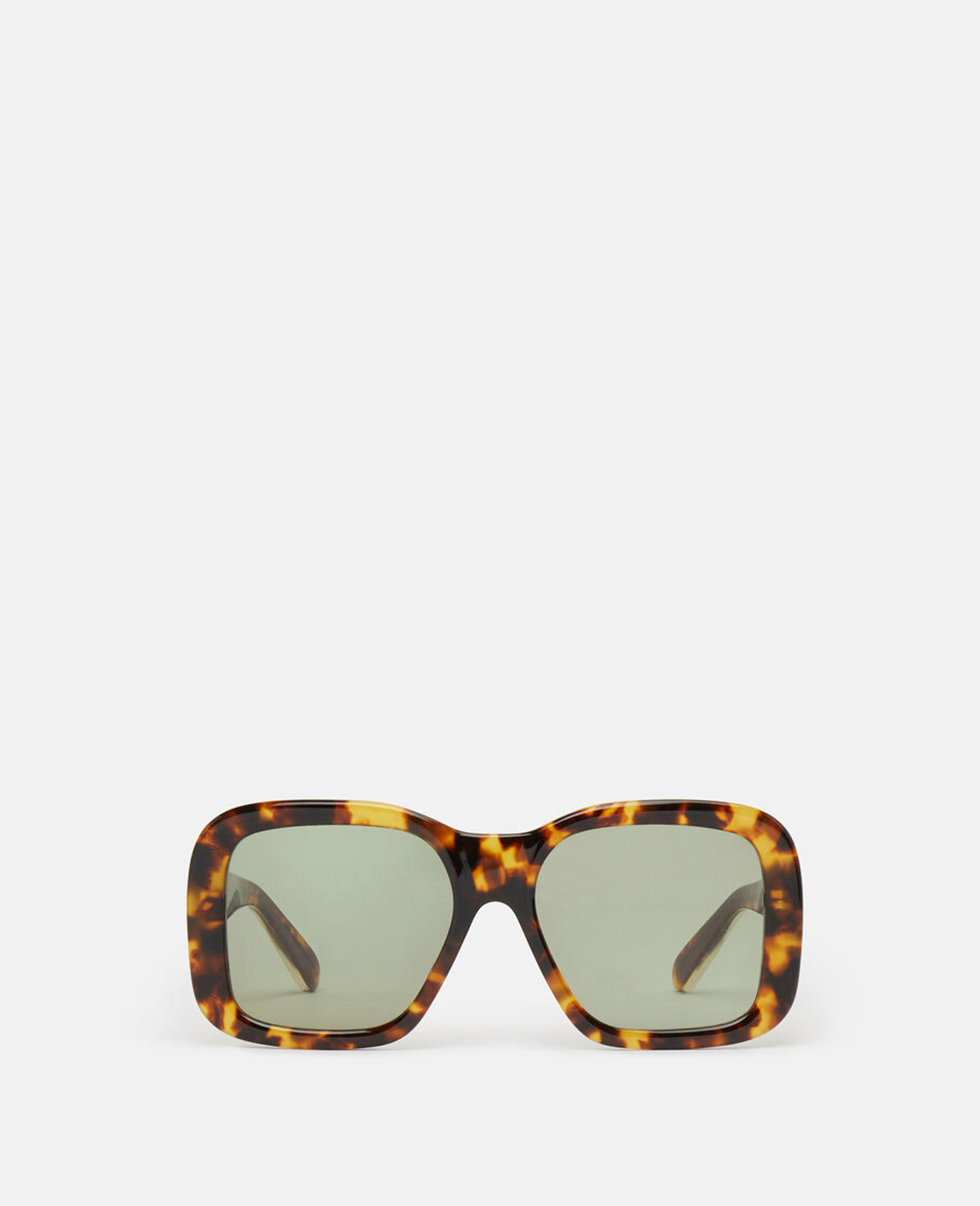 Women Shiny Havana Oversized Square Sunglasses | Stella McCartney US