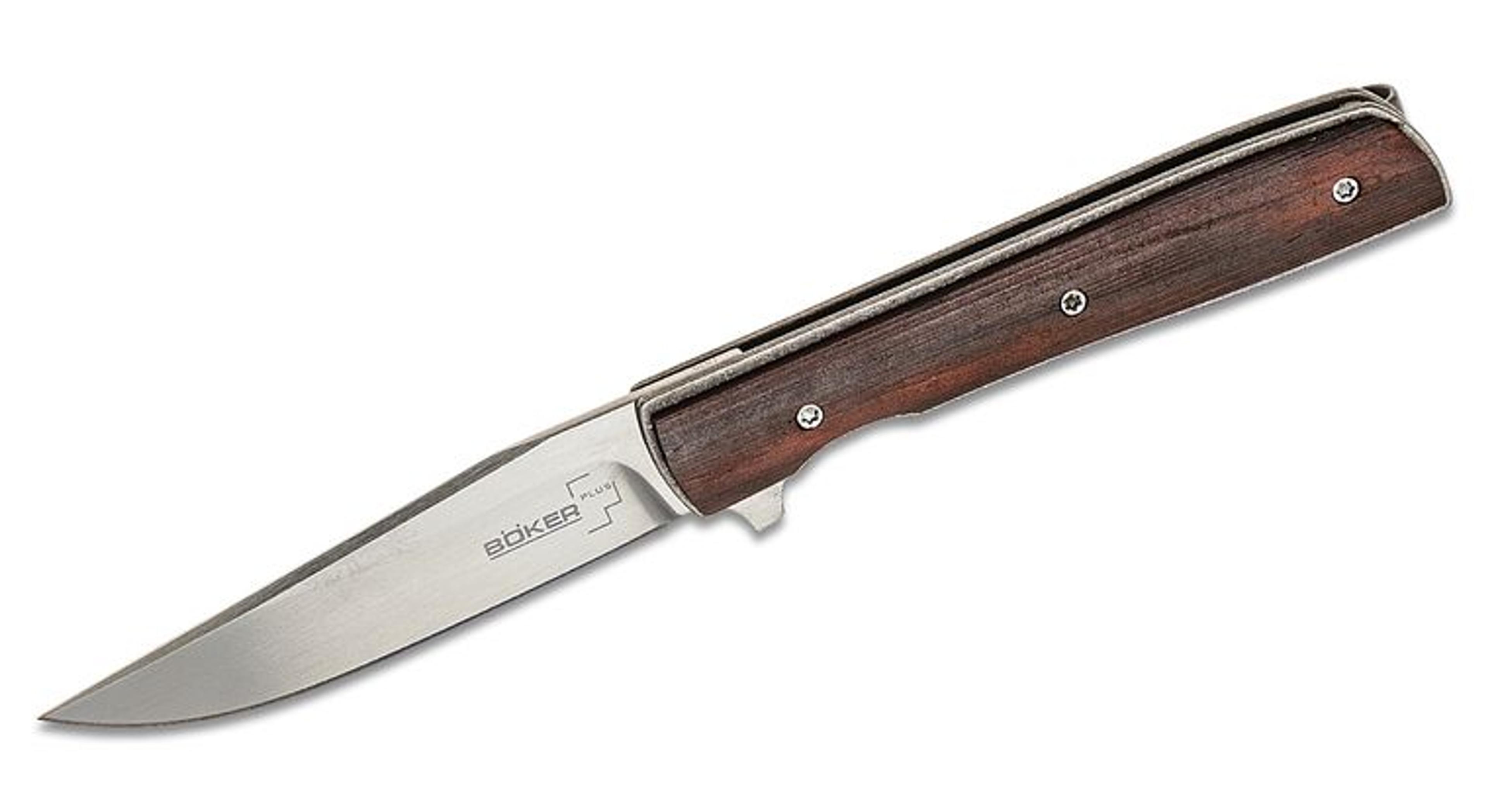 Boker Plus Brad Zinker Urban Trapper Petite Flipper Knife 2.75" VG10 Satin Blade, Cocobolo Handles - KnifeCenter - 01BO784