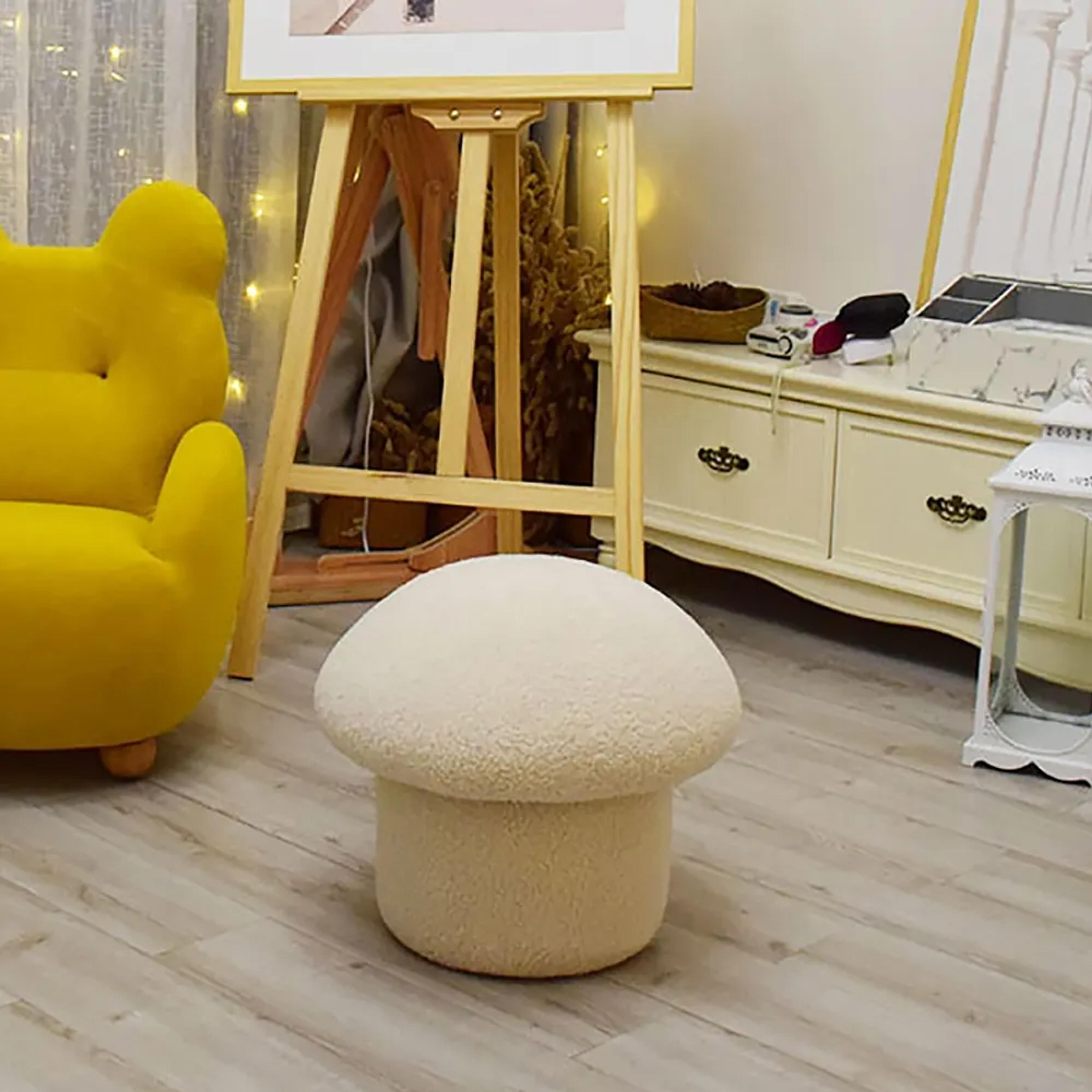 Mushroom Ottoman Stool Upholstered Cute Stool - Living Room Furniture - Homary US