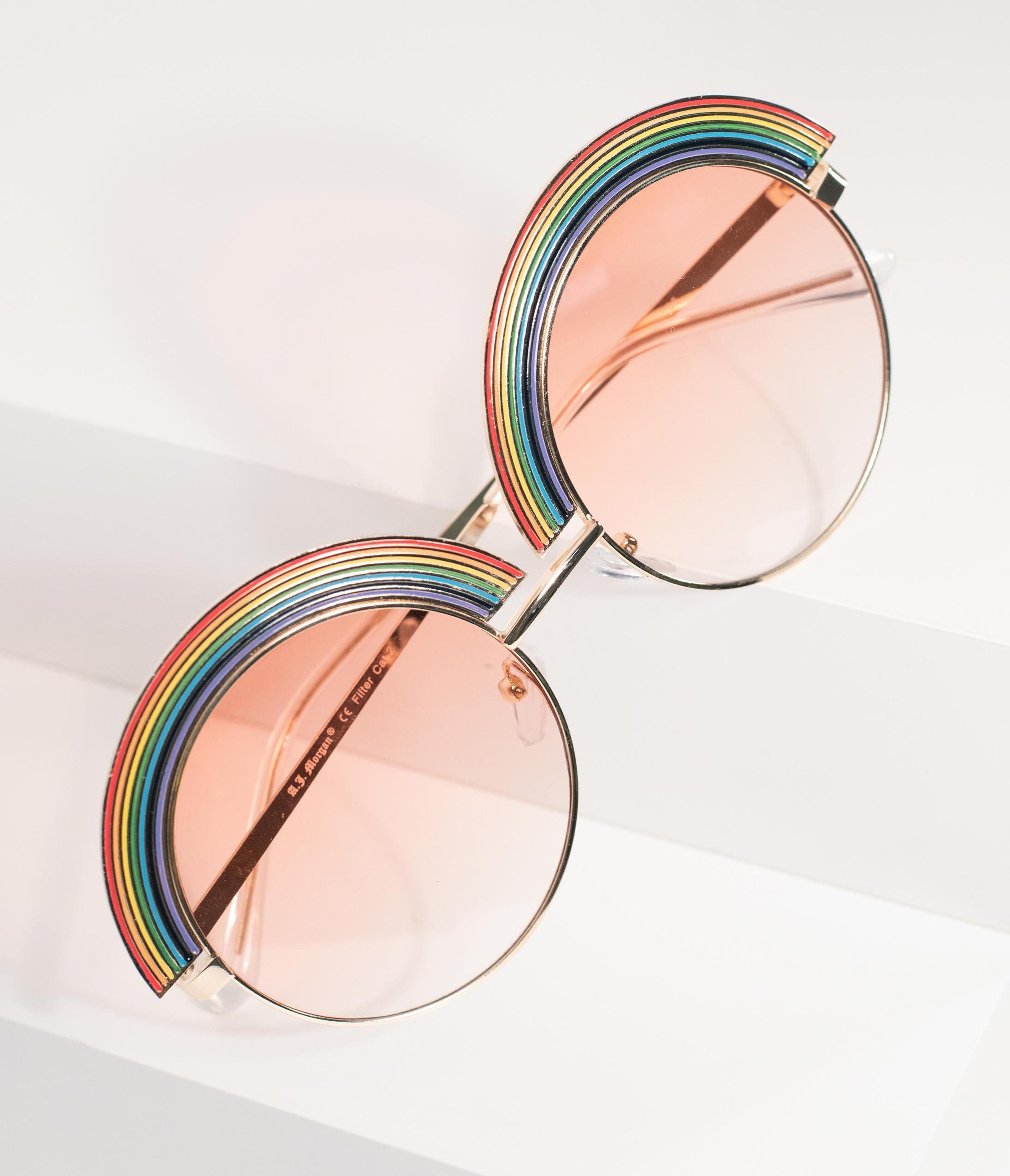 Golden Rainbow Rounded Sunglasses