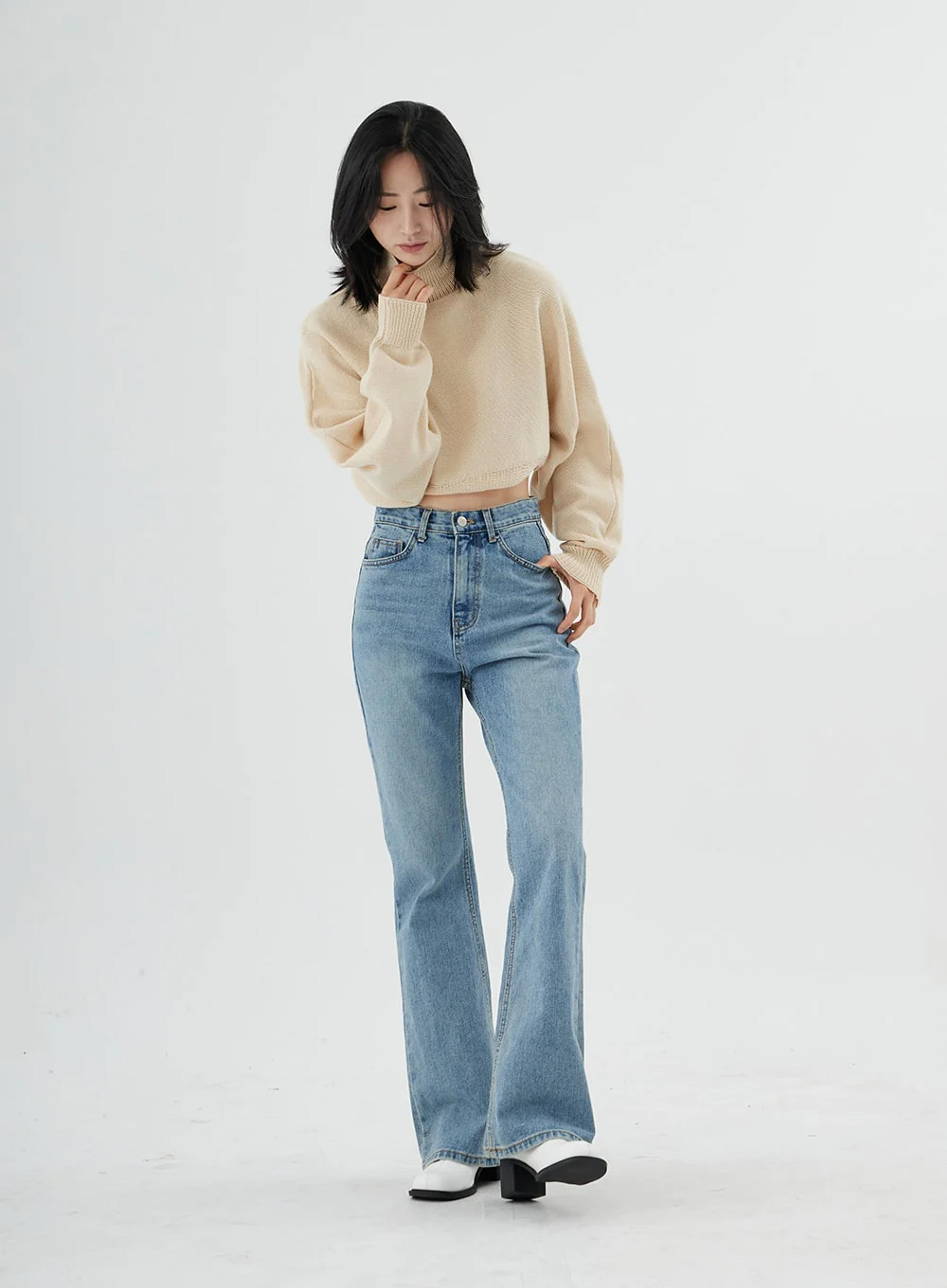 Slim Fit Bootcut Denim Pants ON09 - Lewkin