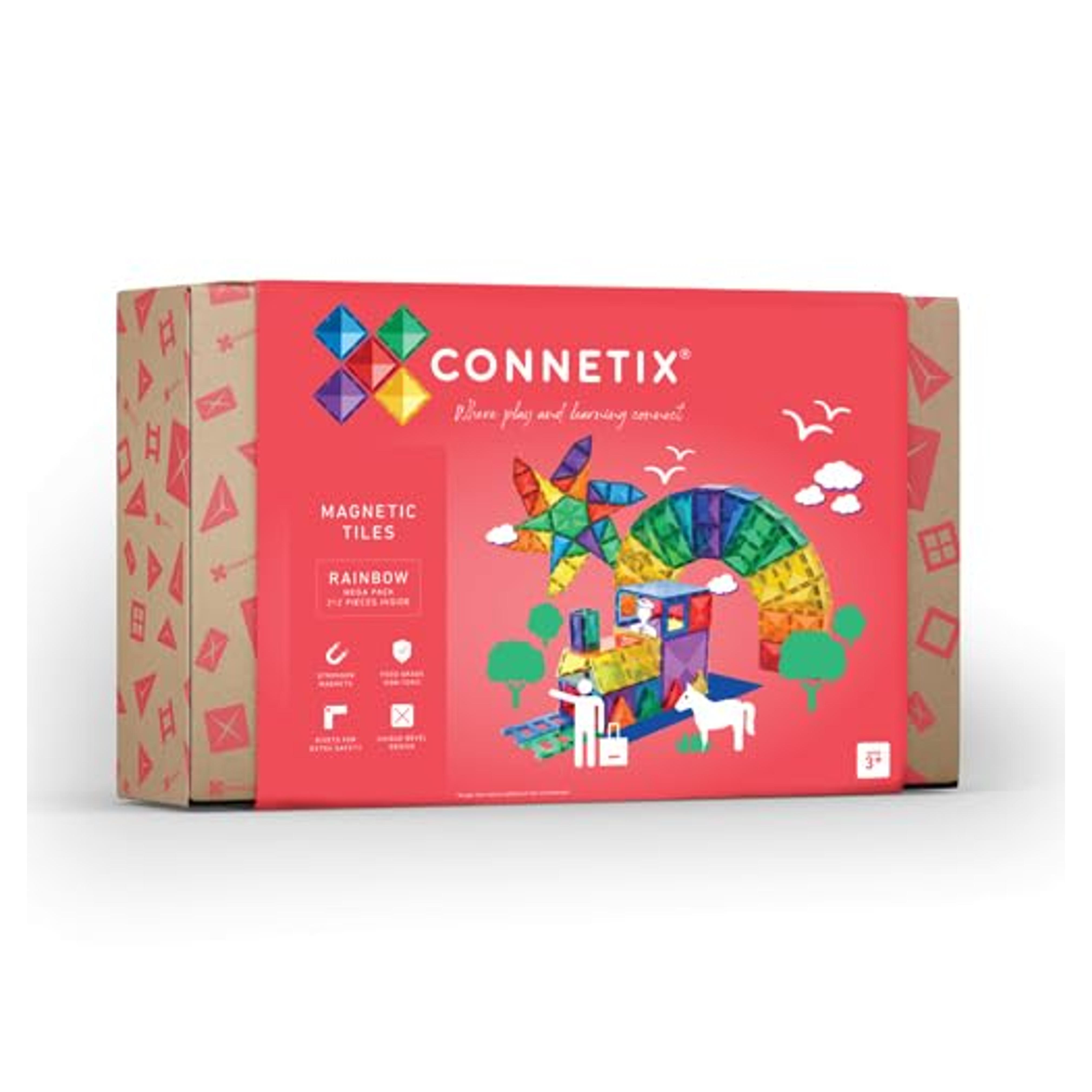 Amazon.com: Connetix Tiles 212 Piece Mega Pack, Premium Educational Magnetic Building Set, Features Large Hexagons and Squares, Regular Geometric Tiles, Door and Window Pieces, Fences, 2 Purple Cars, and More : Toys & Games