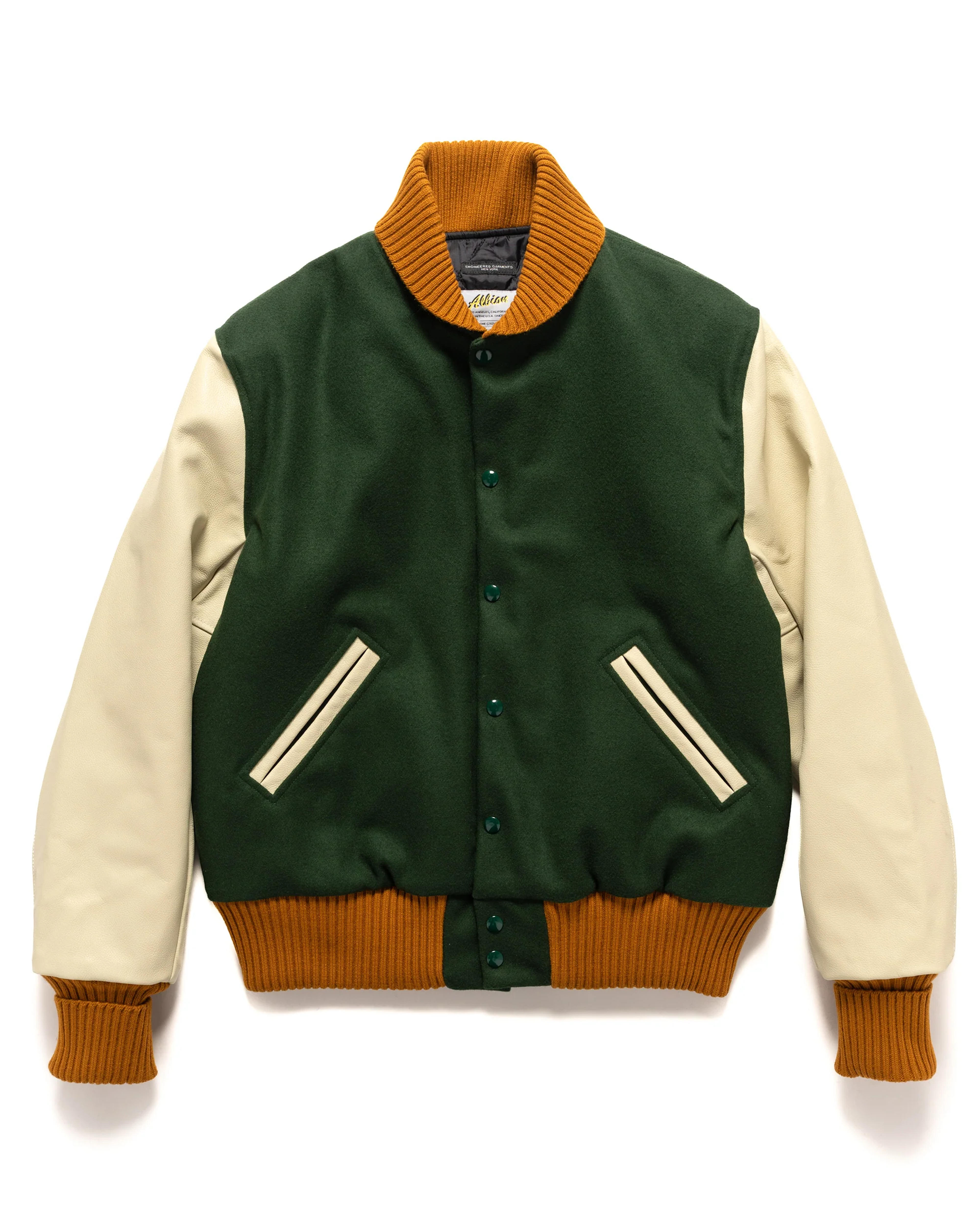 Varsity Jacket Wool Melton Olive | HAVEN