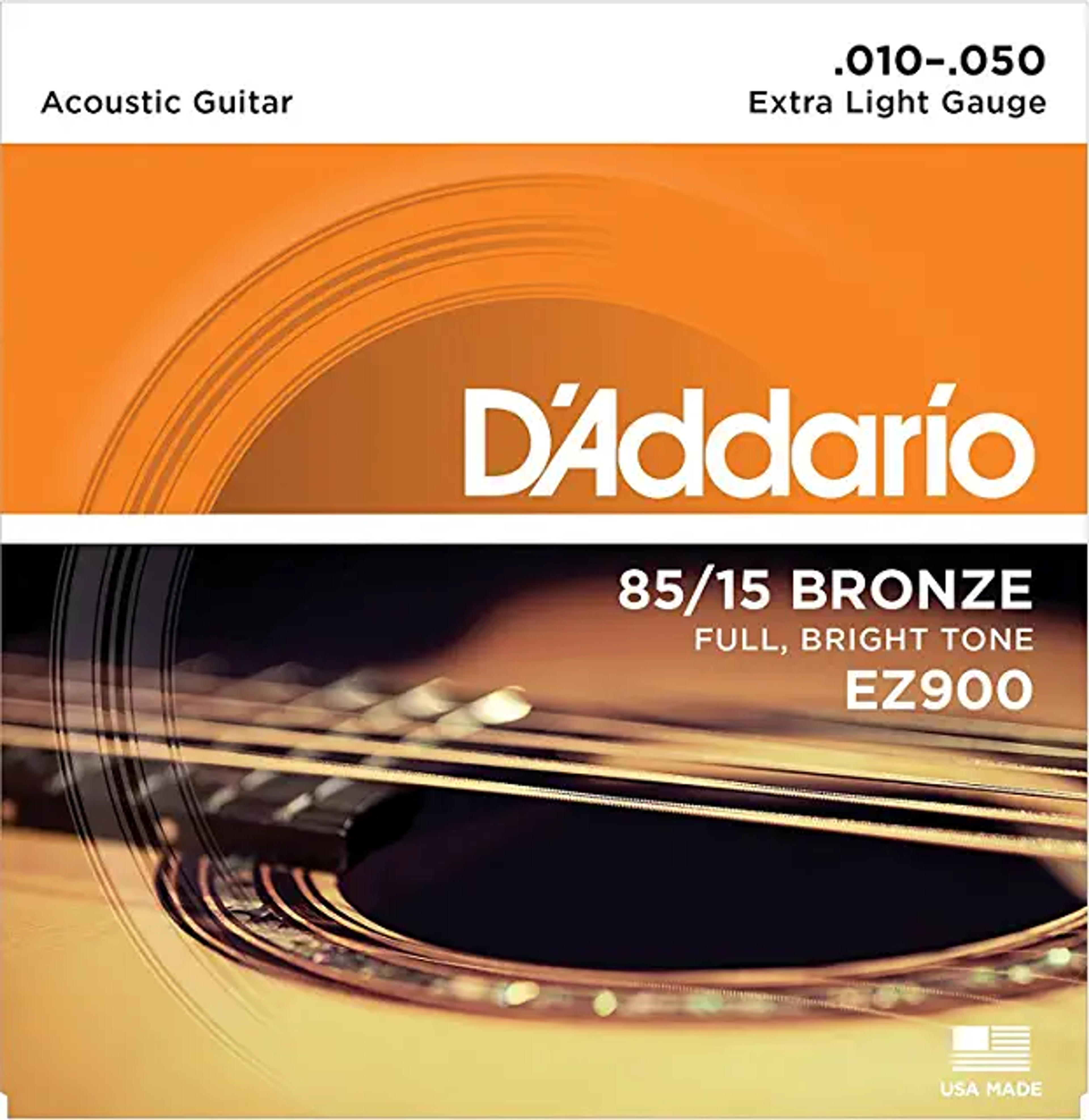 D'Addario Bronze Acoustic Guitar Strings_{.010-.050_Extra Light Gauge}_Stainless Steel Material