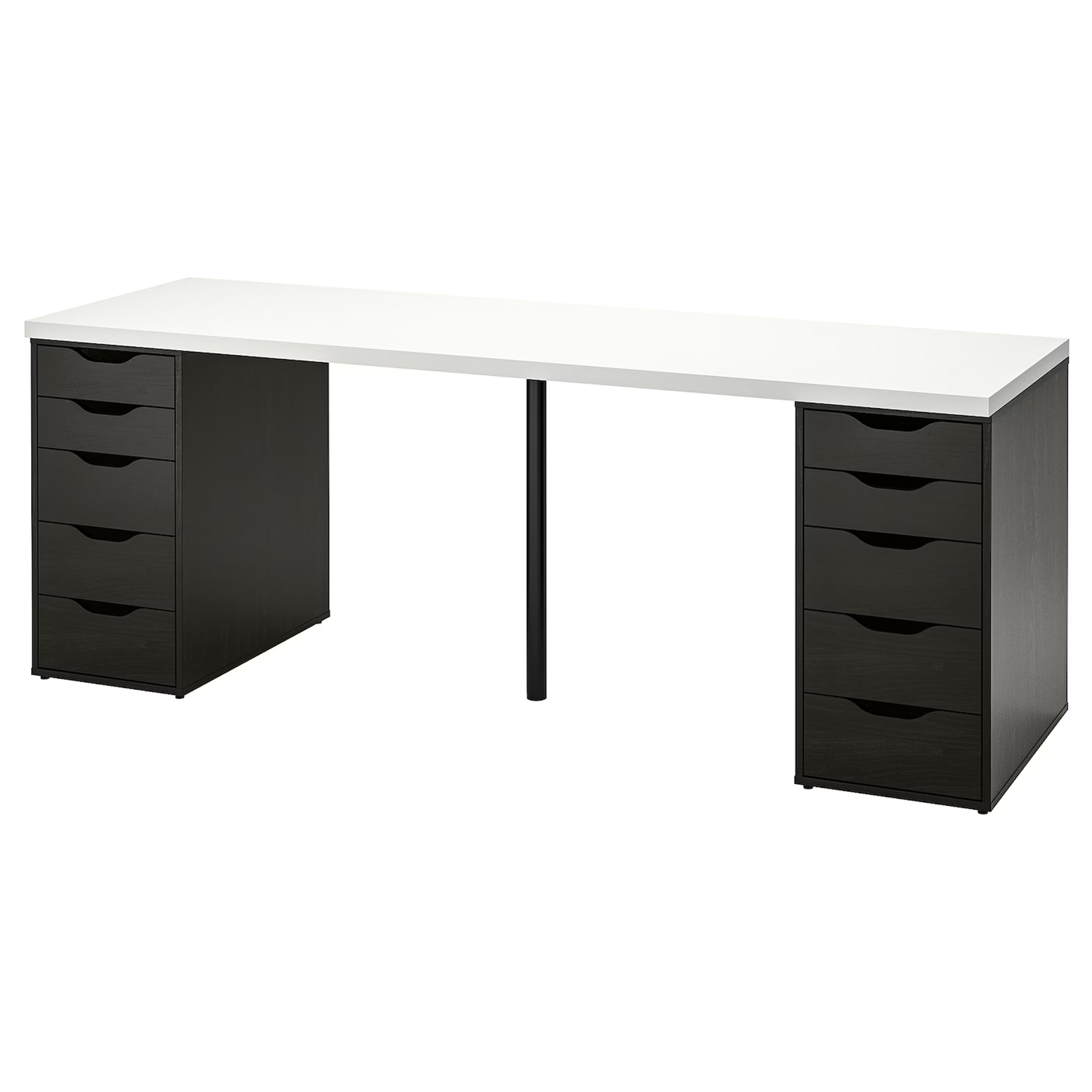 LAGKAPTEN / ALEX Desk, white/black-brown, 783/4x235/8" - IKEA