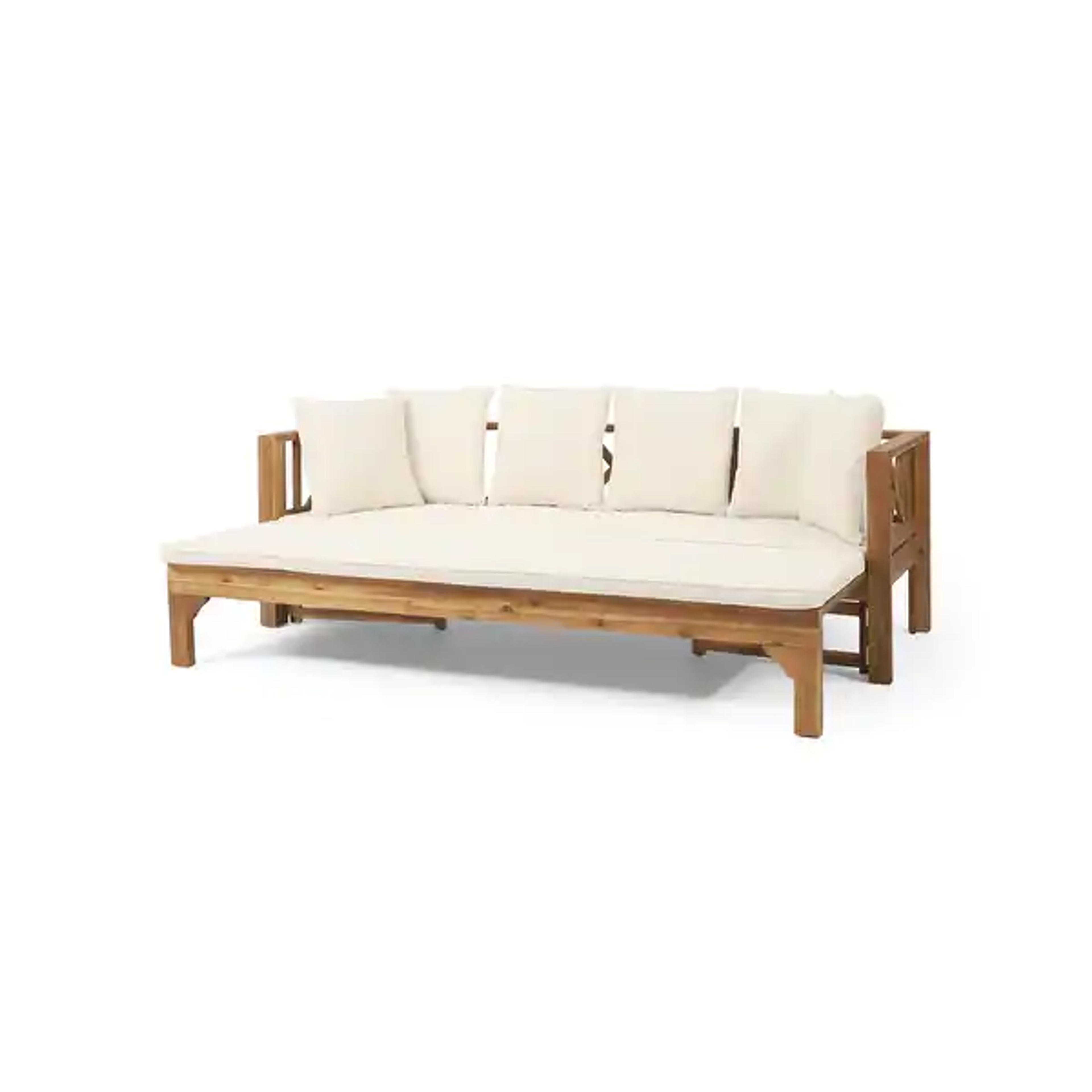 Long Beach Outdoor Extendable Acacia Wood Daybed Sofa by Christopher Knight Home - On Sale - Bed Bath & Beyond - 28183867