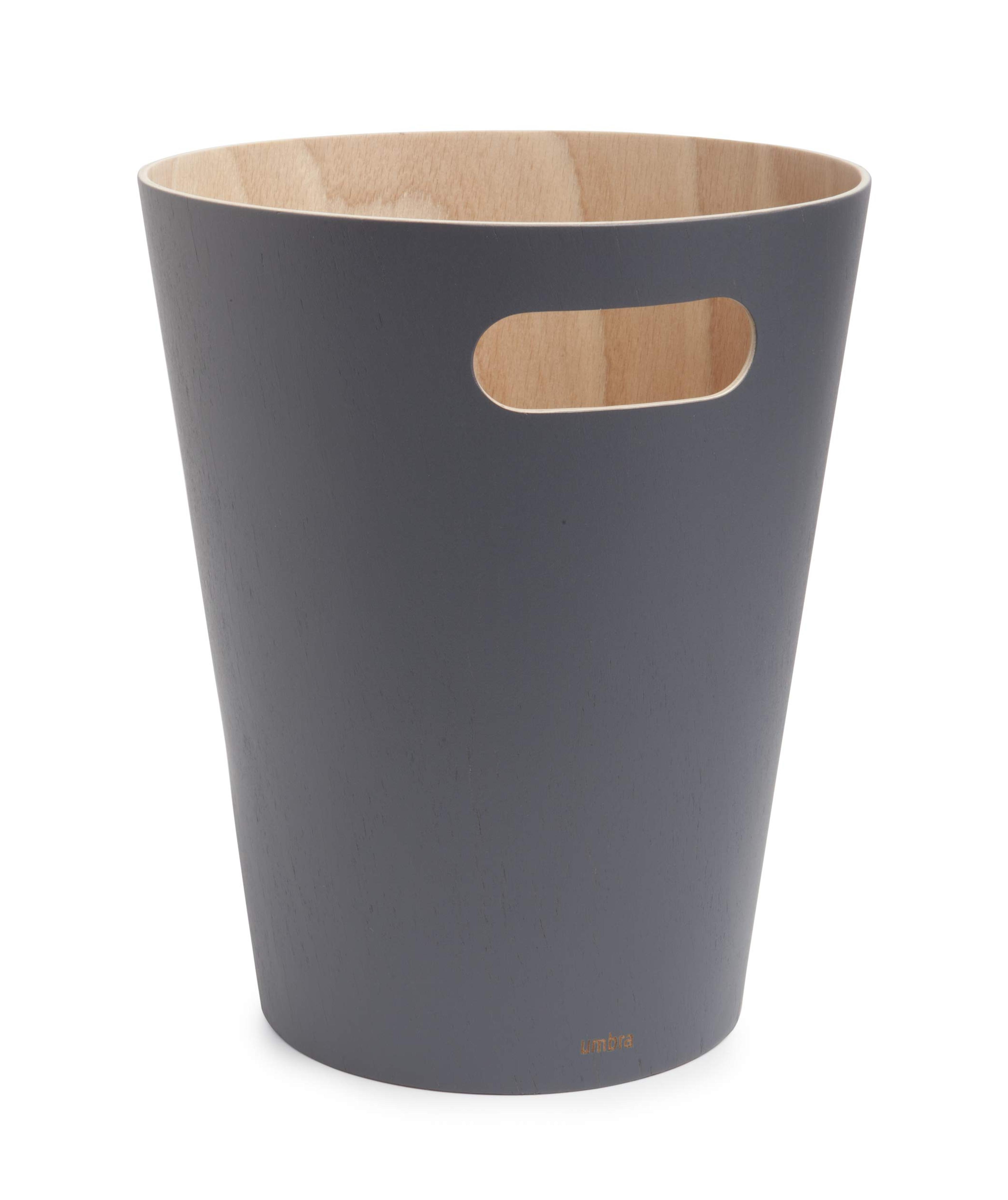 Umbra Woodrow Waste Can, Charcoal