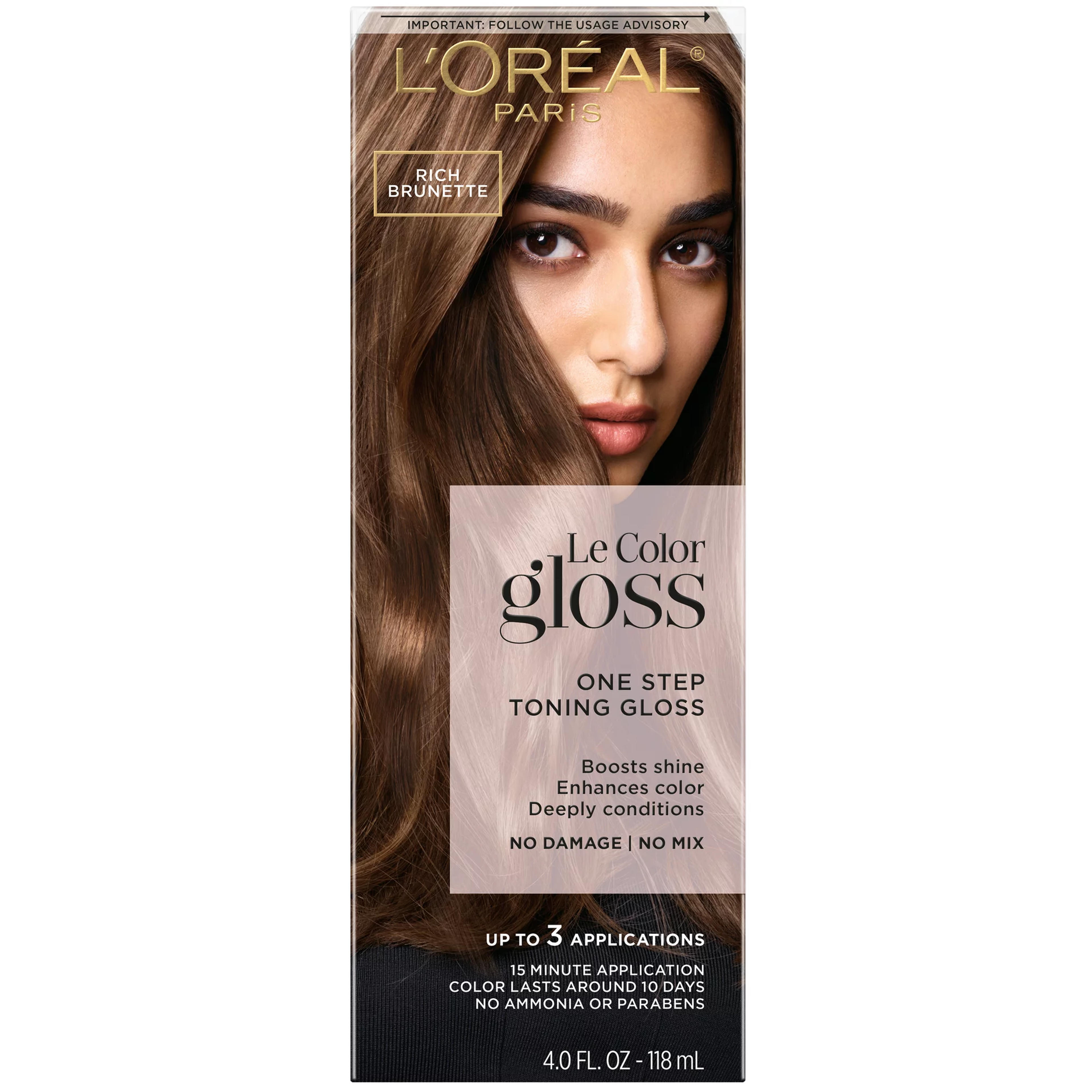 L'Oreal Paris Le Color Gloss One Step Toning Gloss Hair Color, 5 Rich Brunette, 4 fl oz - Walmart.com