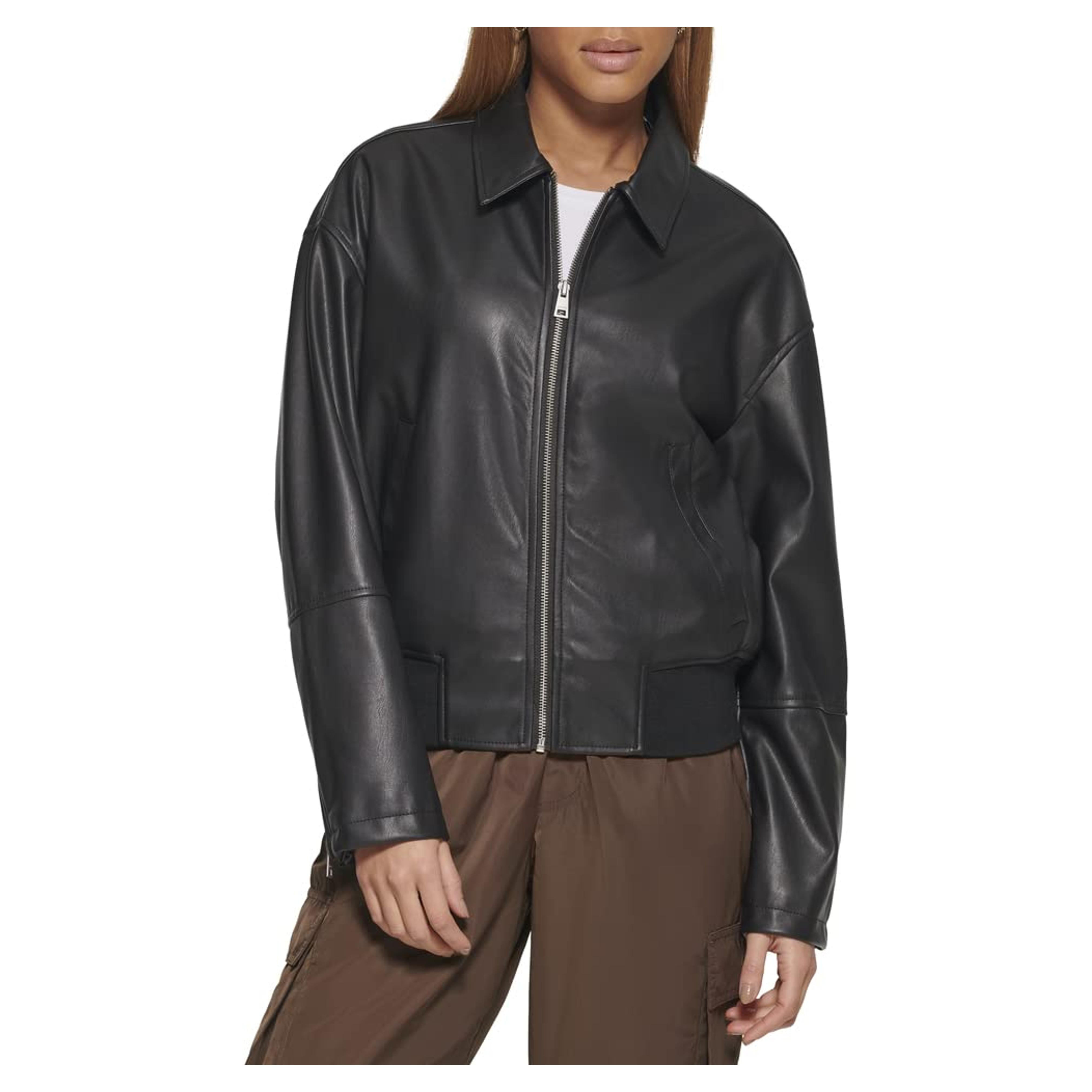 Levi's Women's Faux Leather Bomber with Laydown Collar