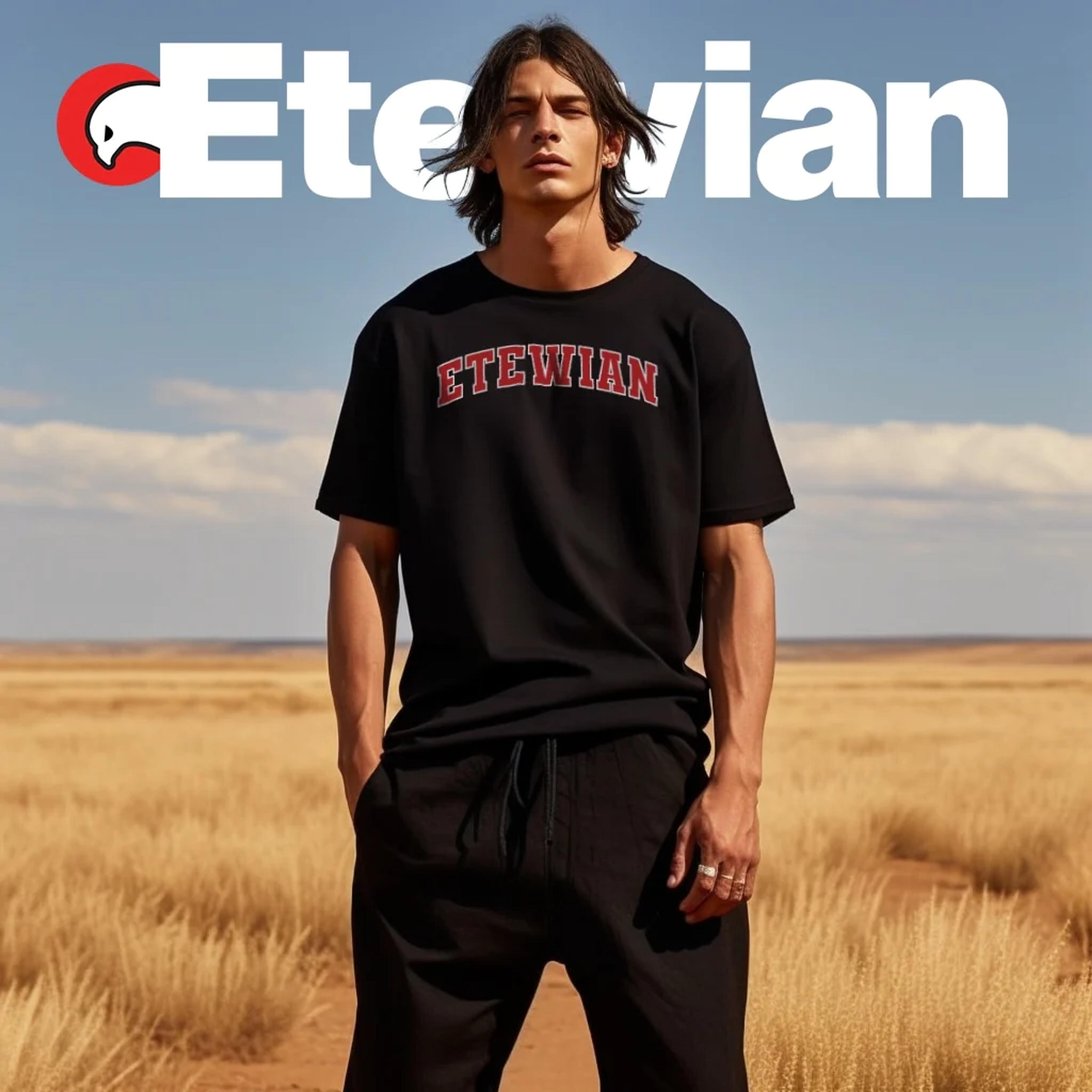 Etewian Graphic Print Oversized T-shirt