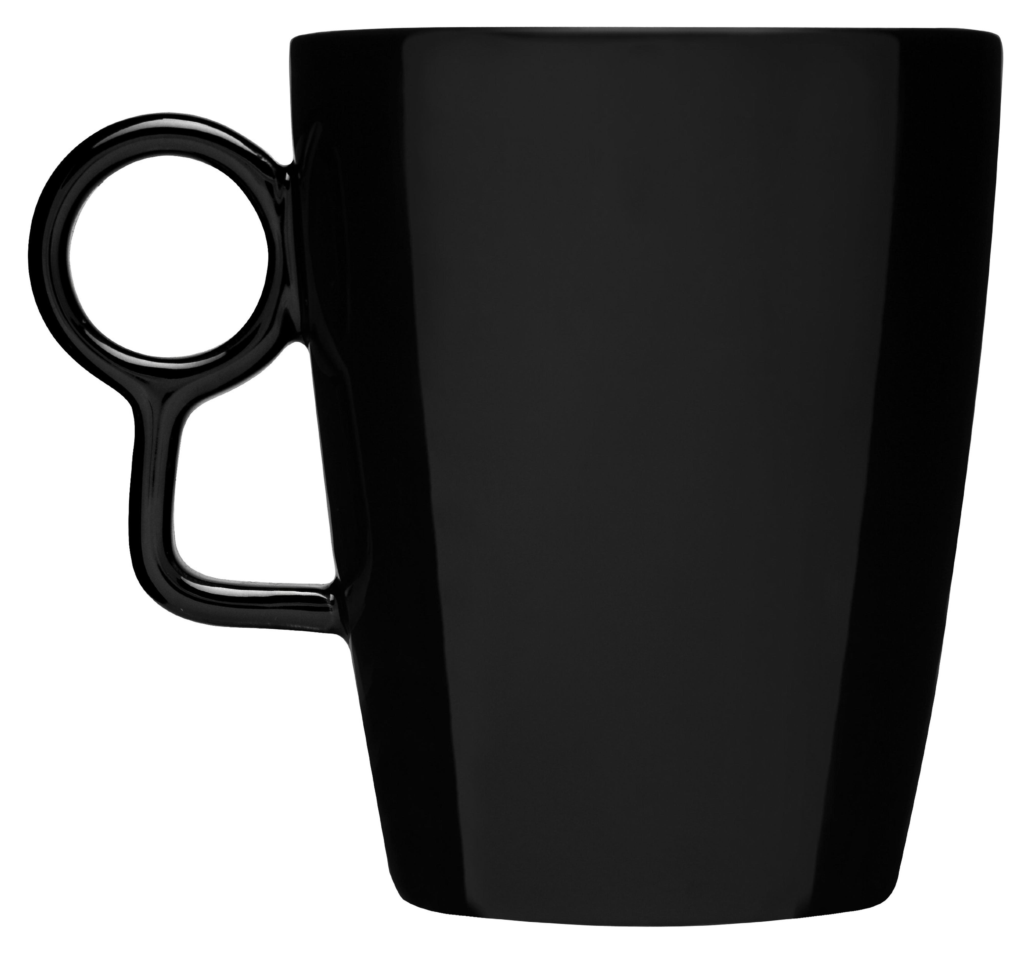 Sagaform Loop Black Stoneware Coffee Mug, 8-1/2-Ounce