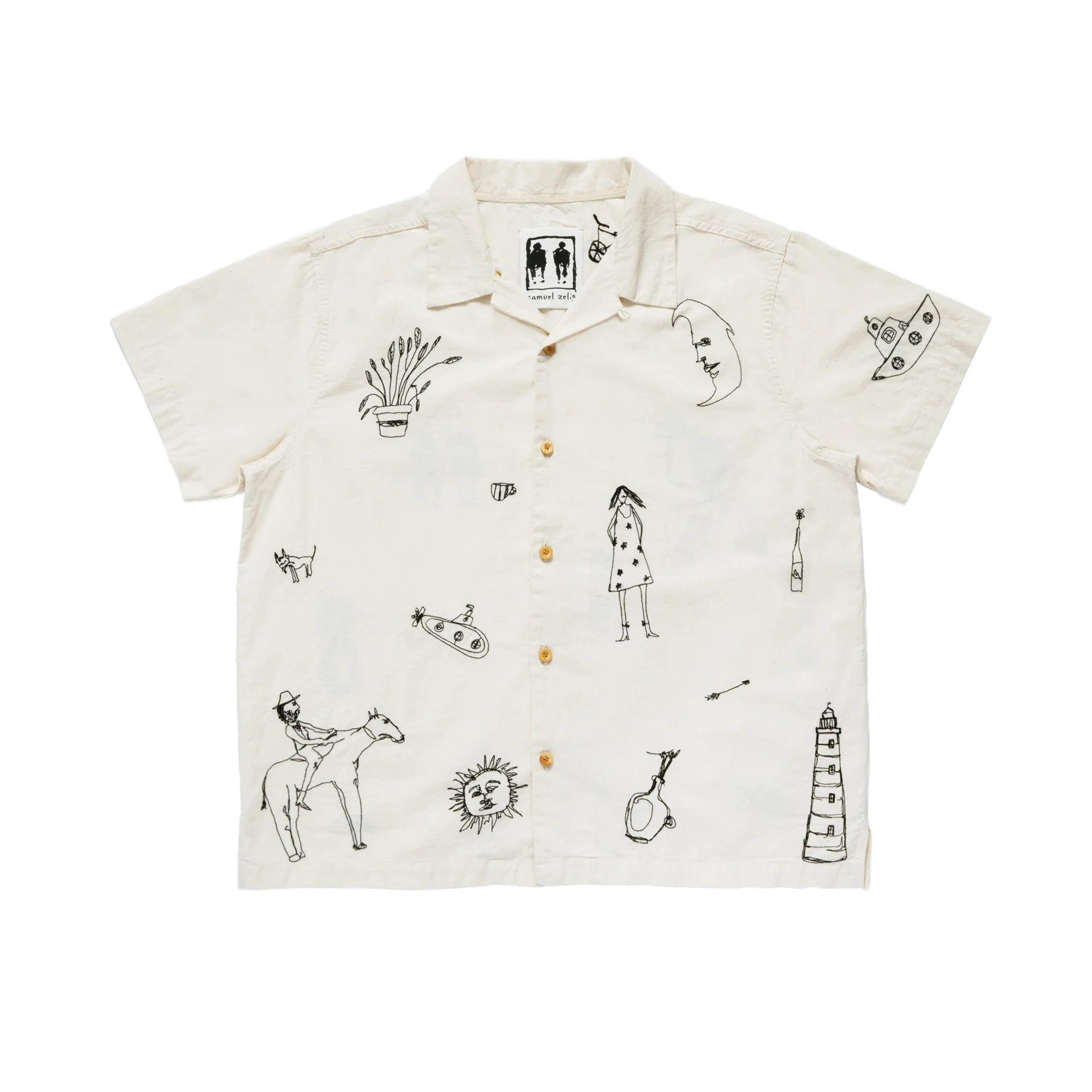 Embroidered Camp Shirt - L