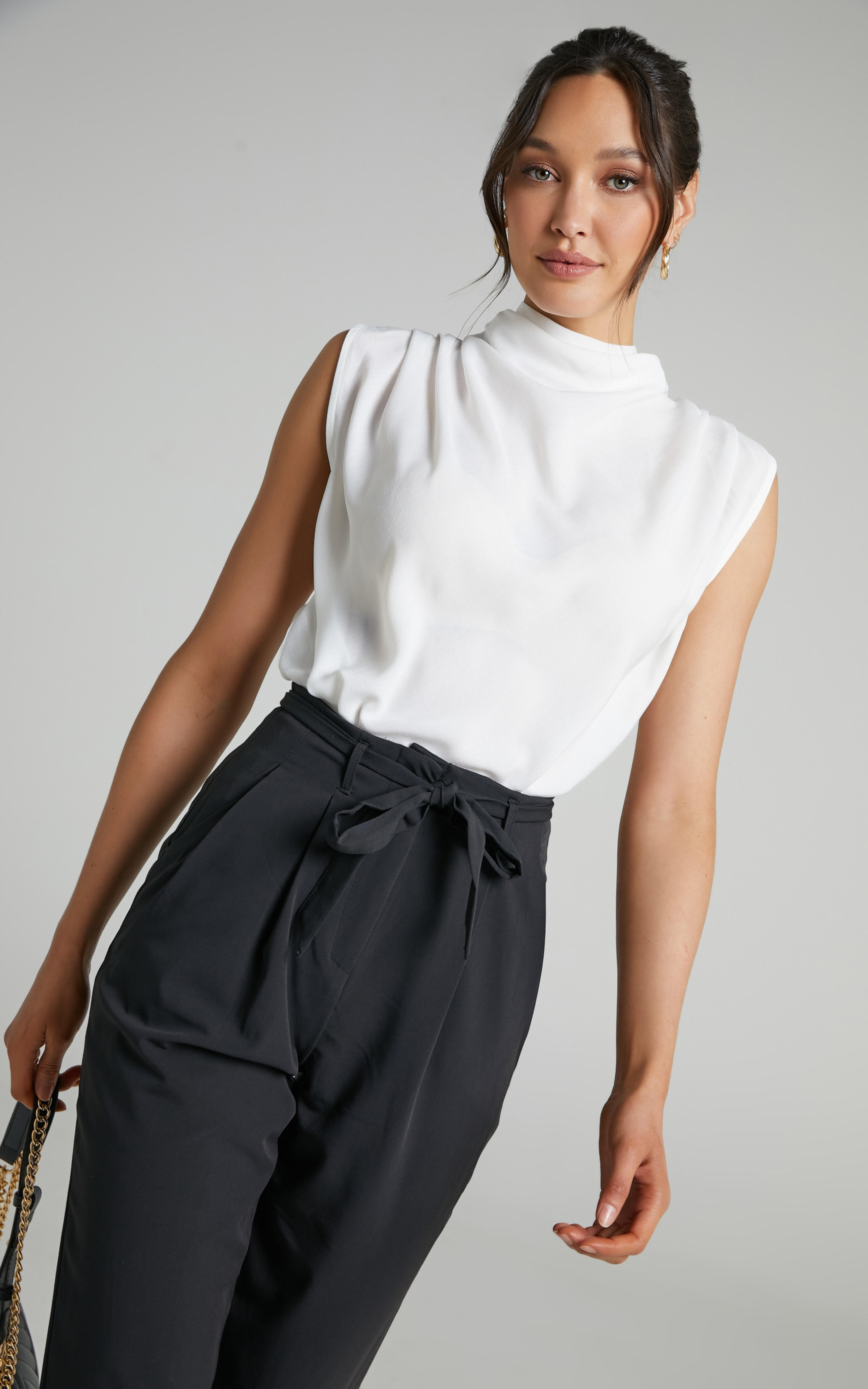 Arianae High Neck Top in White | Showpo USA