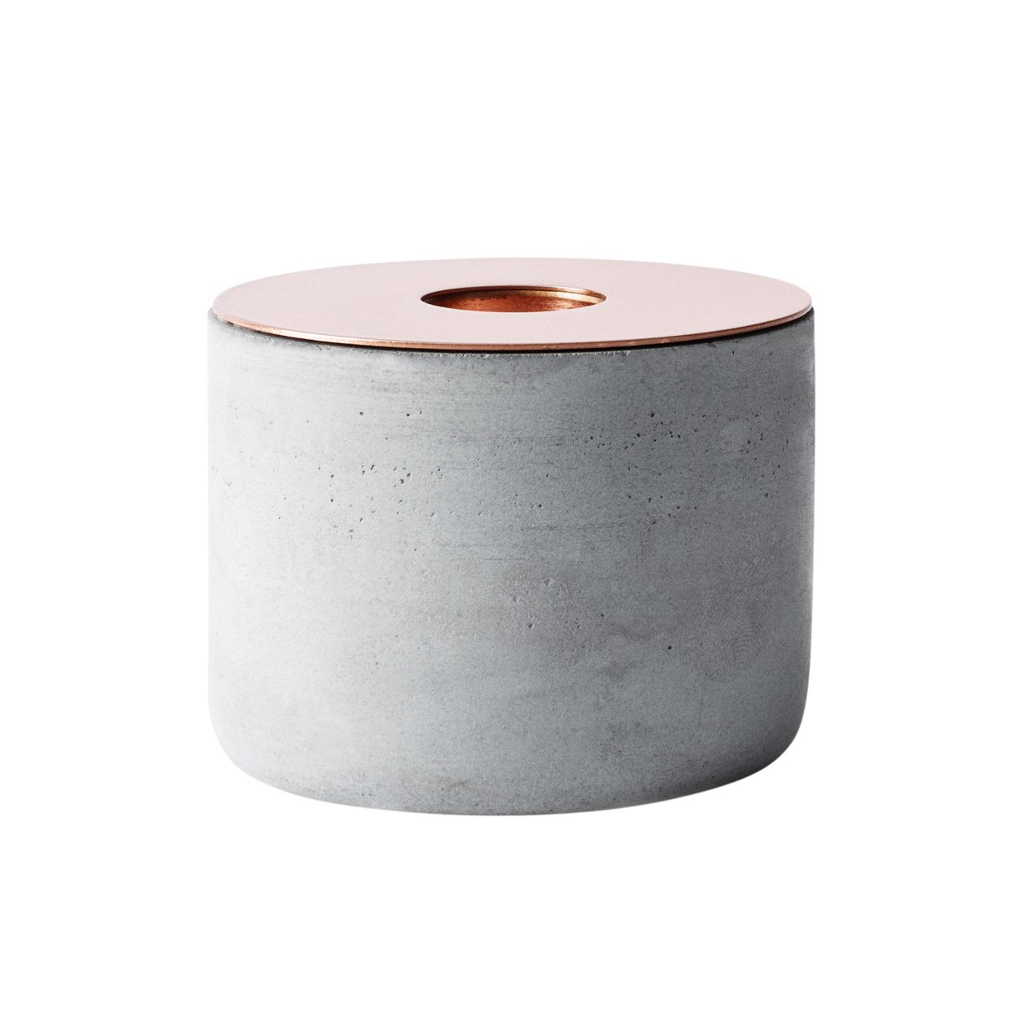 Menu Concrete & Copper Candleholder, Medium