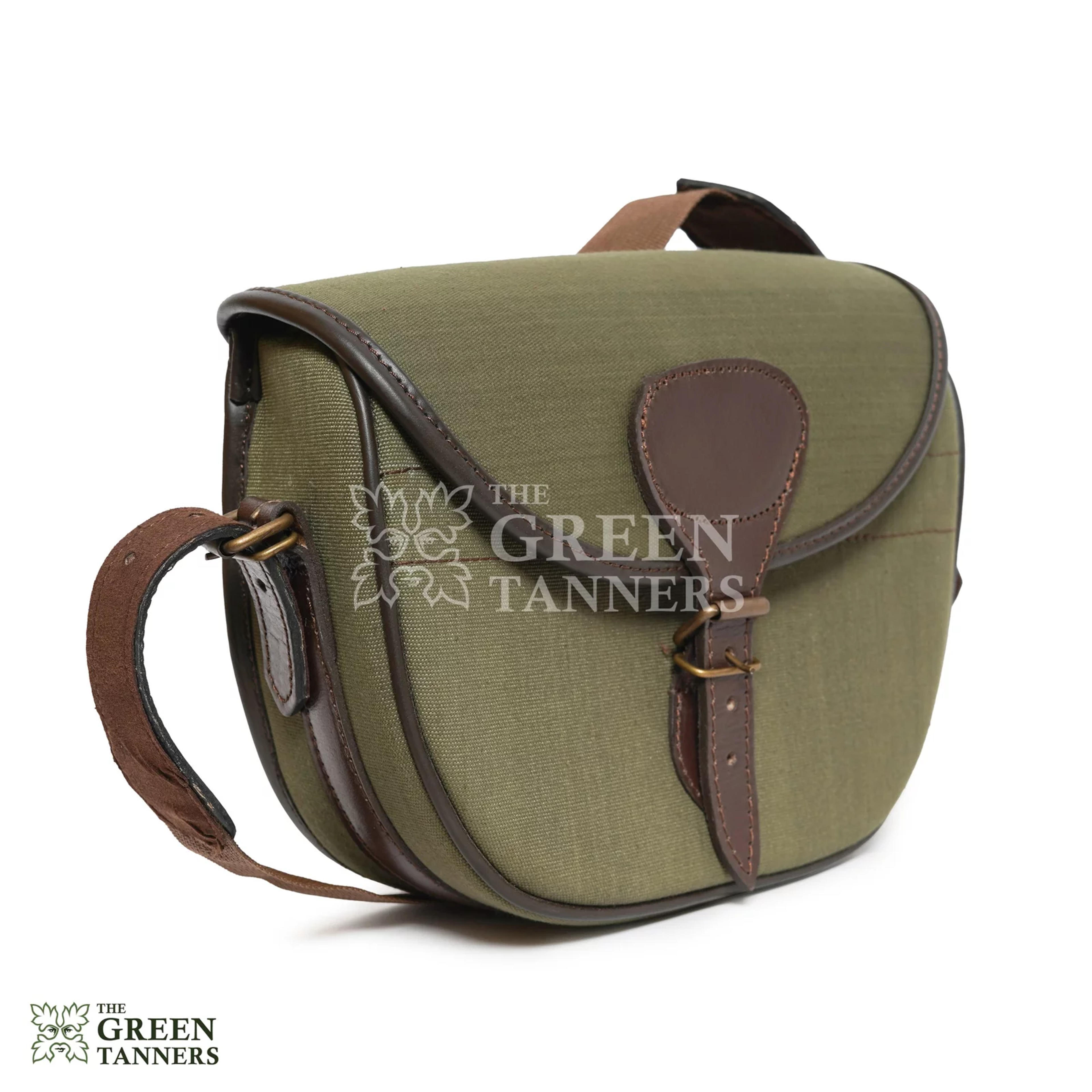 Canvas Leather Cartridge Bag | Green Cartridge Bag