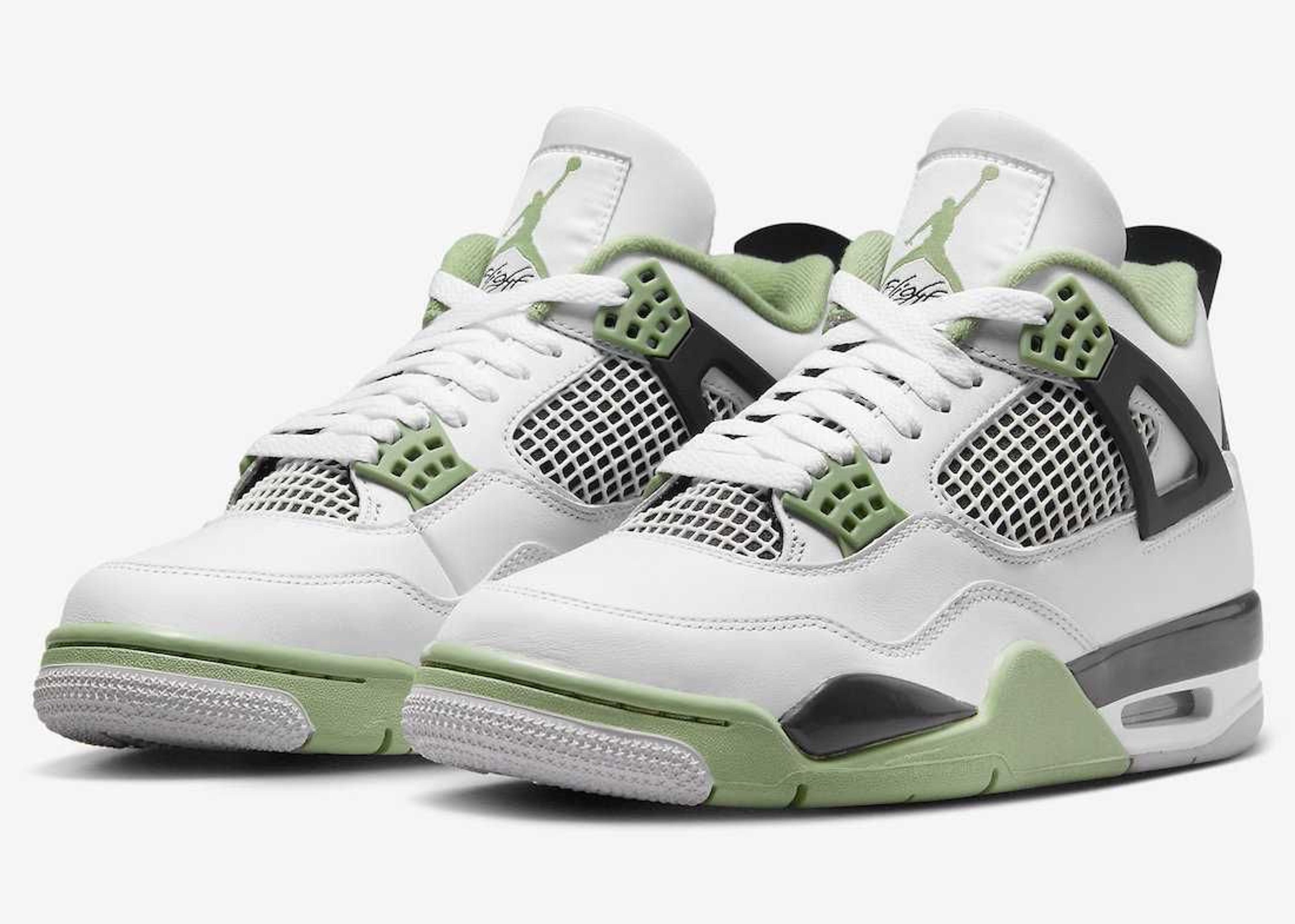 Nike Wmns Air Jordan 4 Retro Seafoam Oil Green Aq9129-103 Us(w) 7 - 12 Women