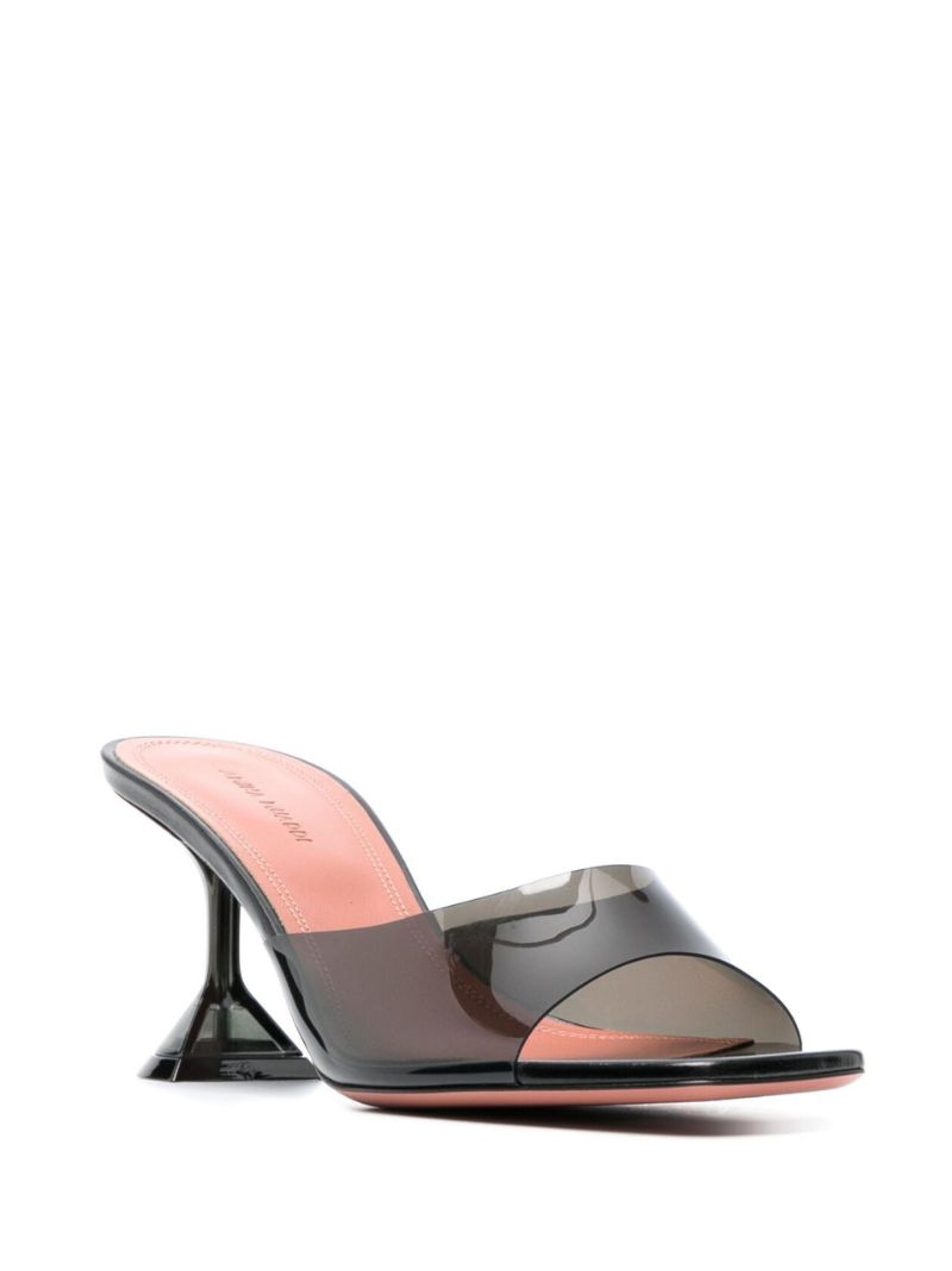 Amina Muaddi Black Lupita Glass 70 Mules | Browns