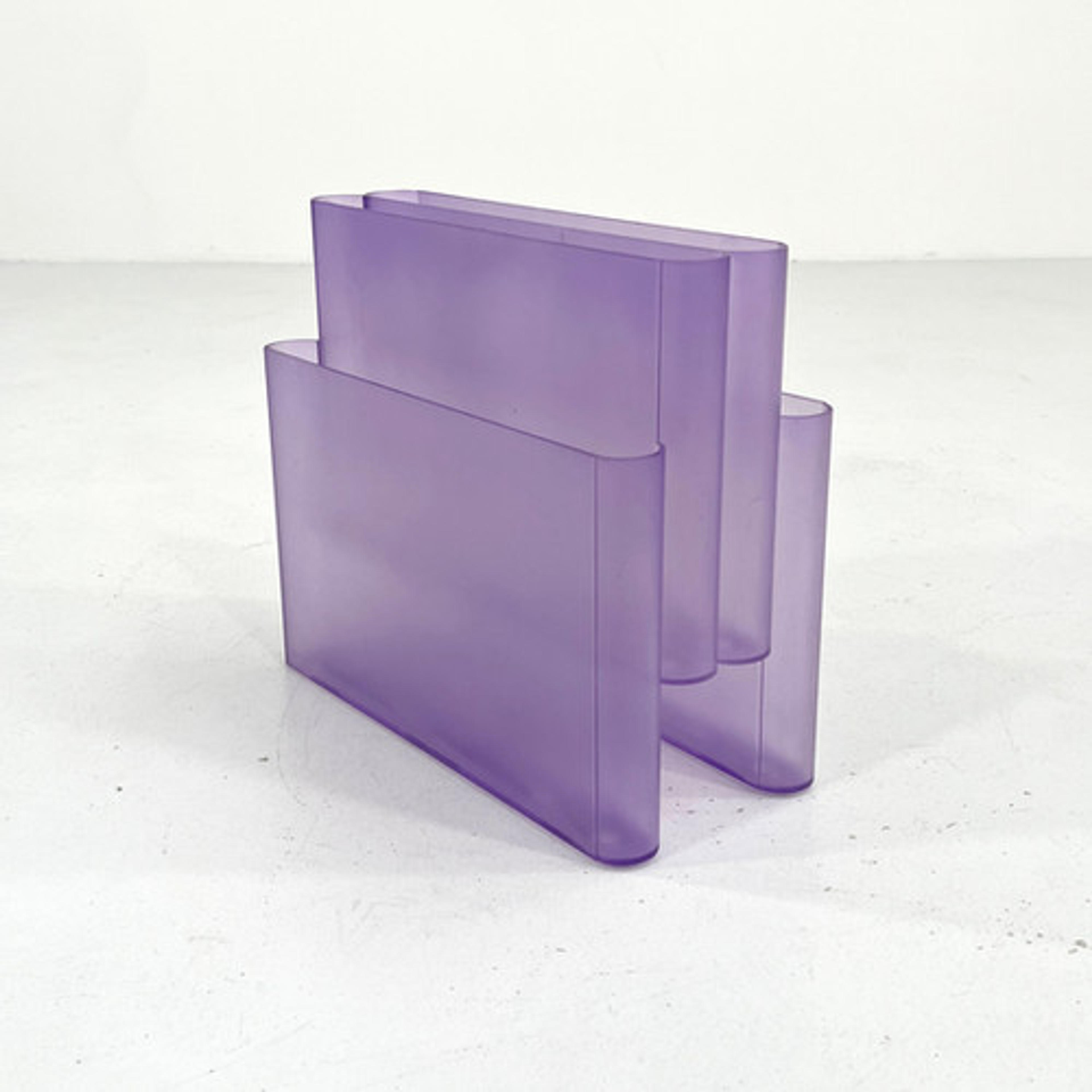 Lucite Purple Magazine Rack by Giotto Stoppino for Kartell, 1970s