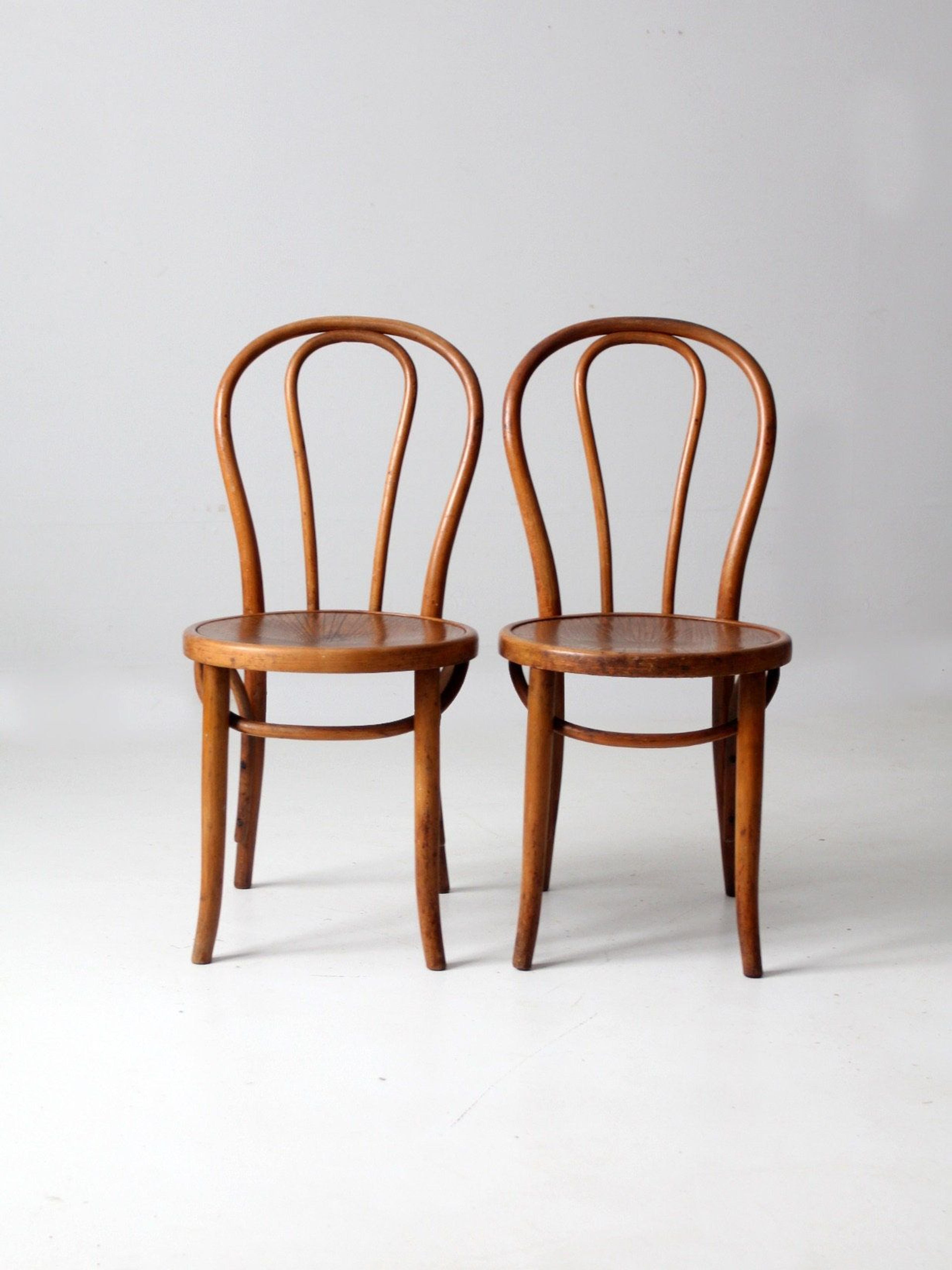 antique J&J Kohn and Mundus bentwood chairs pair