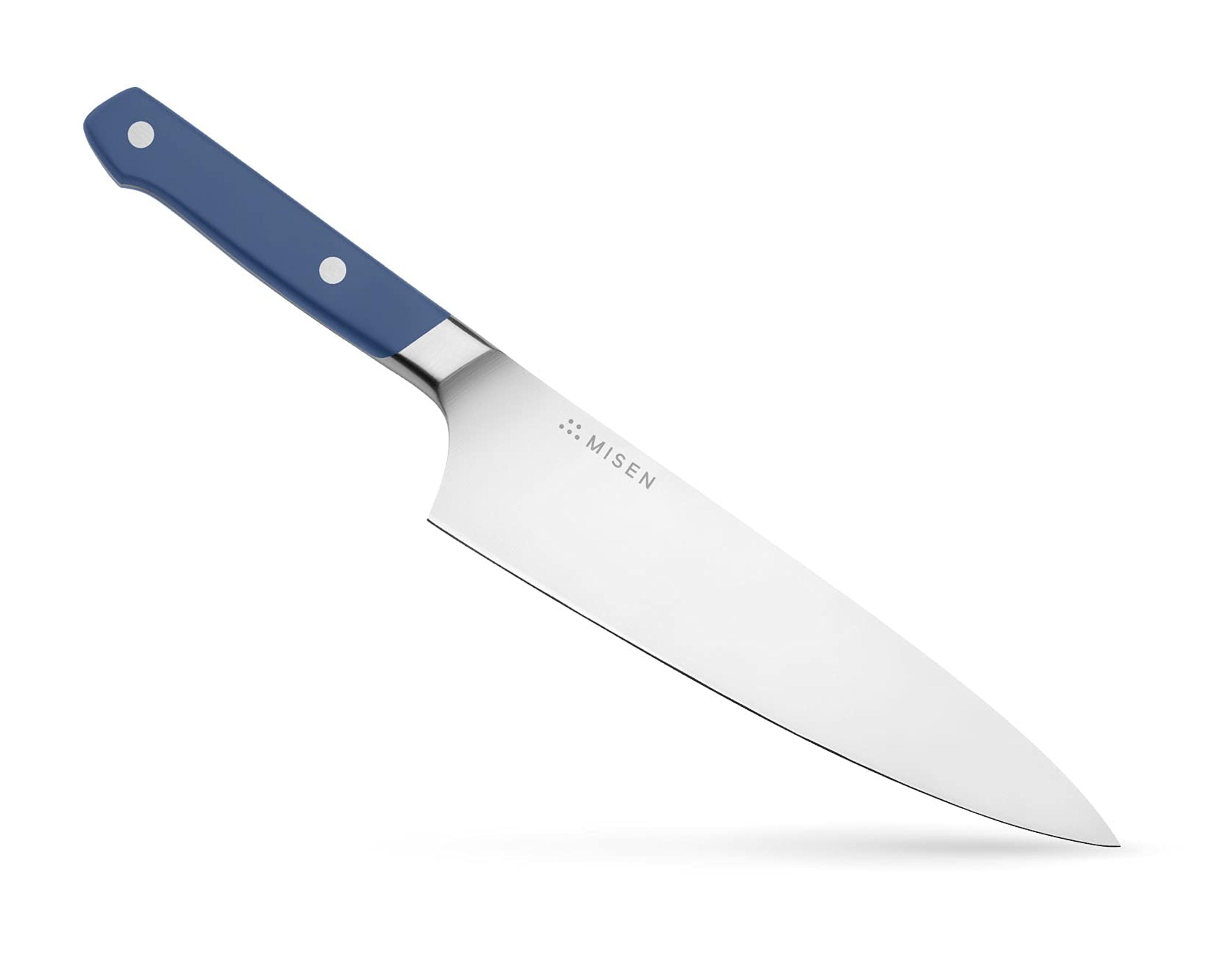 Misen Chef Knife - 8 Inch Professional Kitchen Knife - High Carbon Steel Ultra Sharp Chef's Knife, Blue Blue 8 Inch