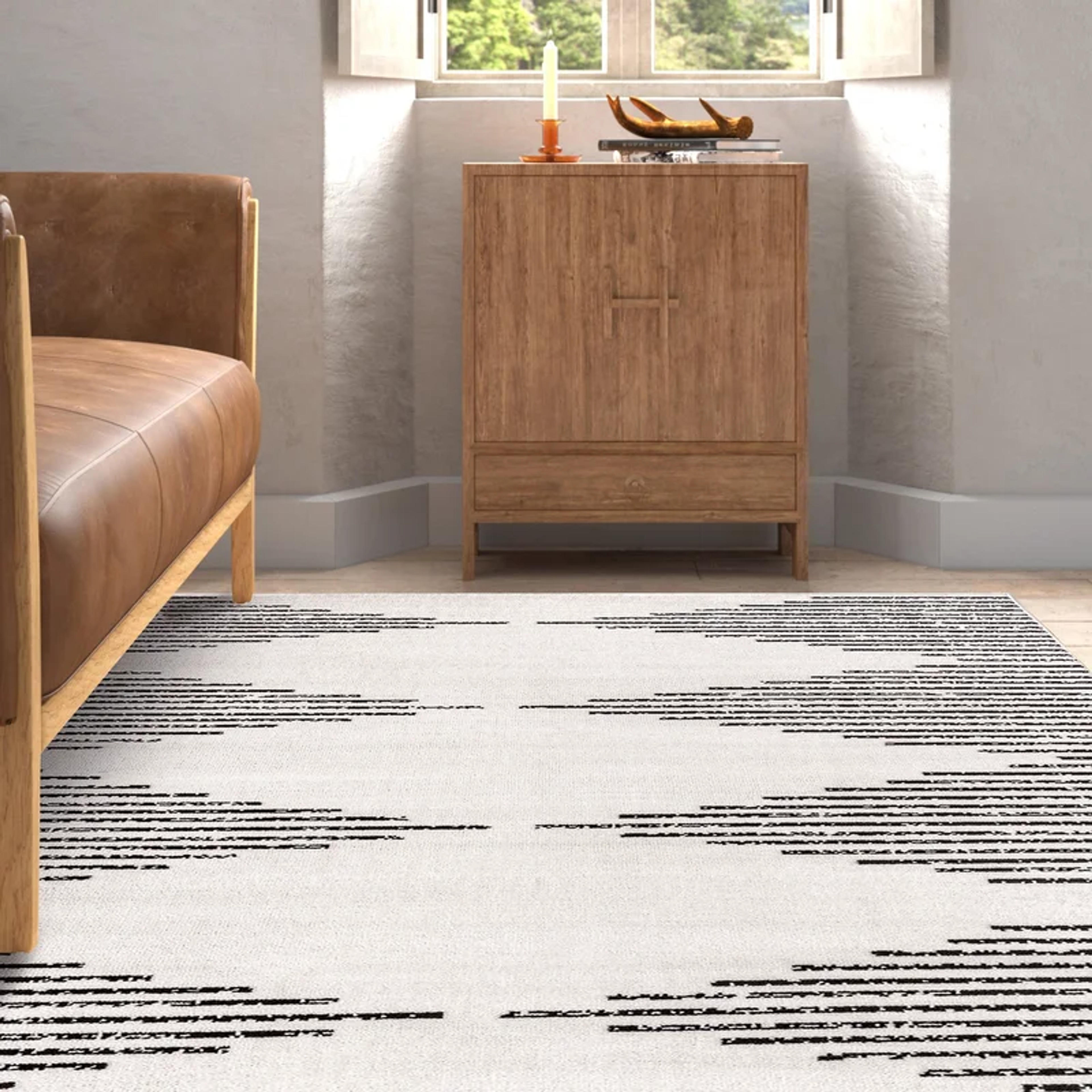 7' x 9' Joanne Geometric Gray Area Rug