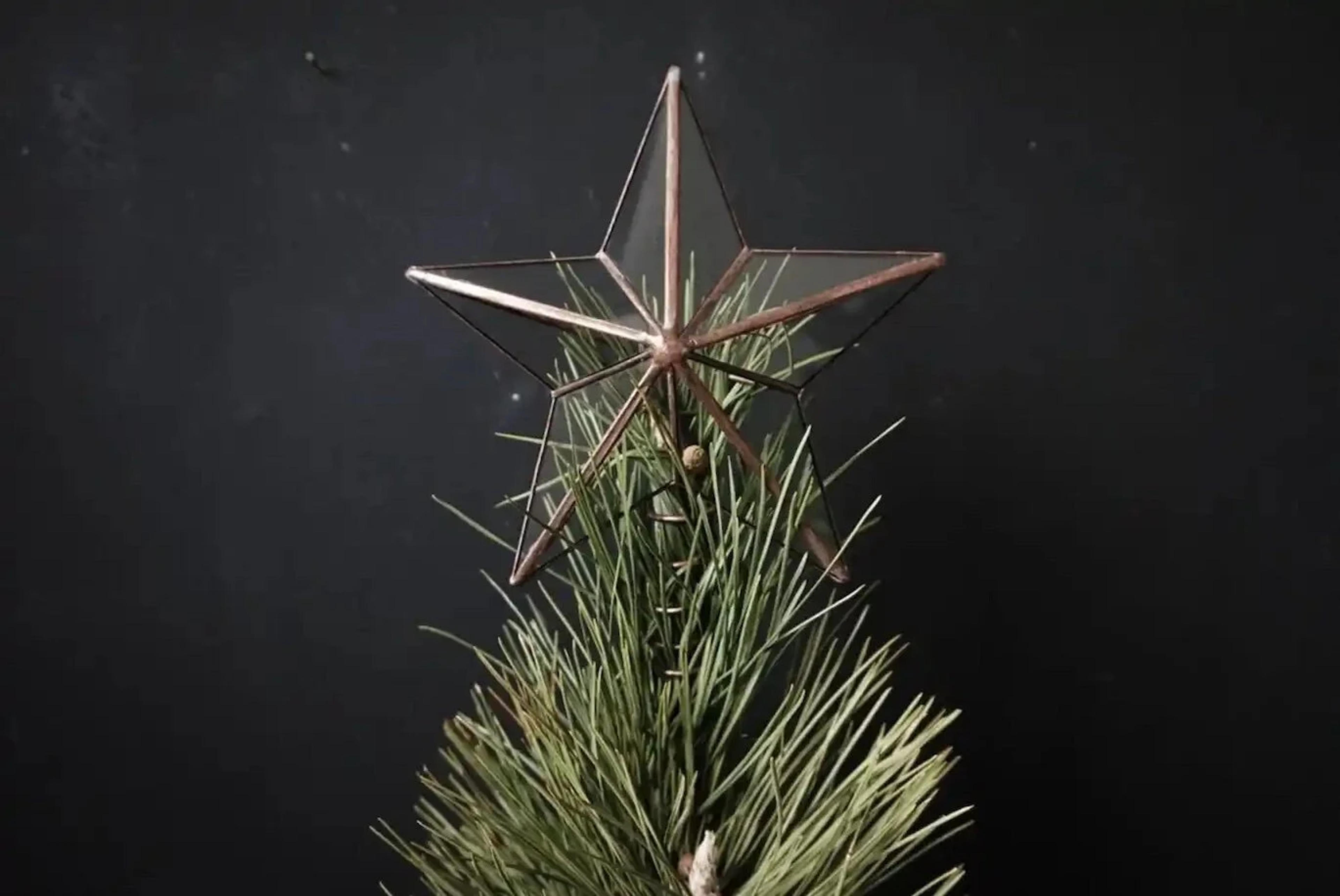 Glass Tree Topper Christmas Star Tree Topper Christmas - Etsy