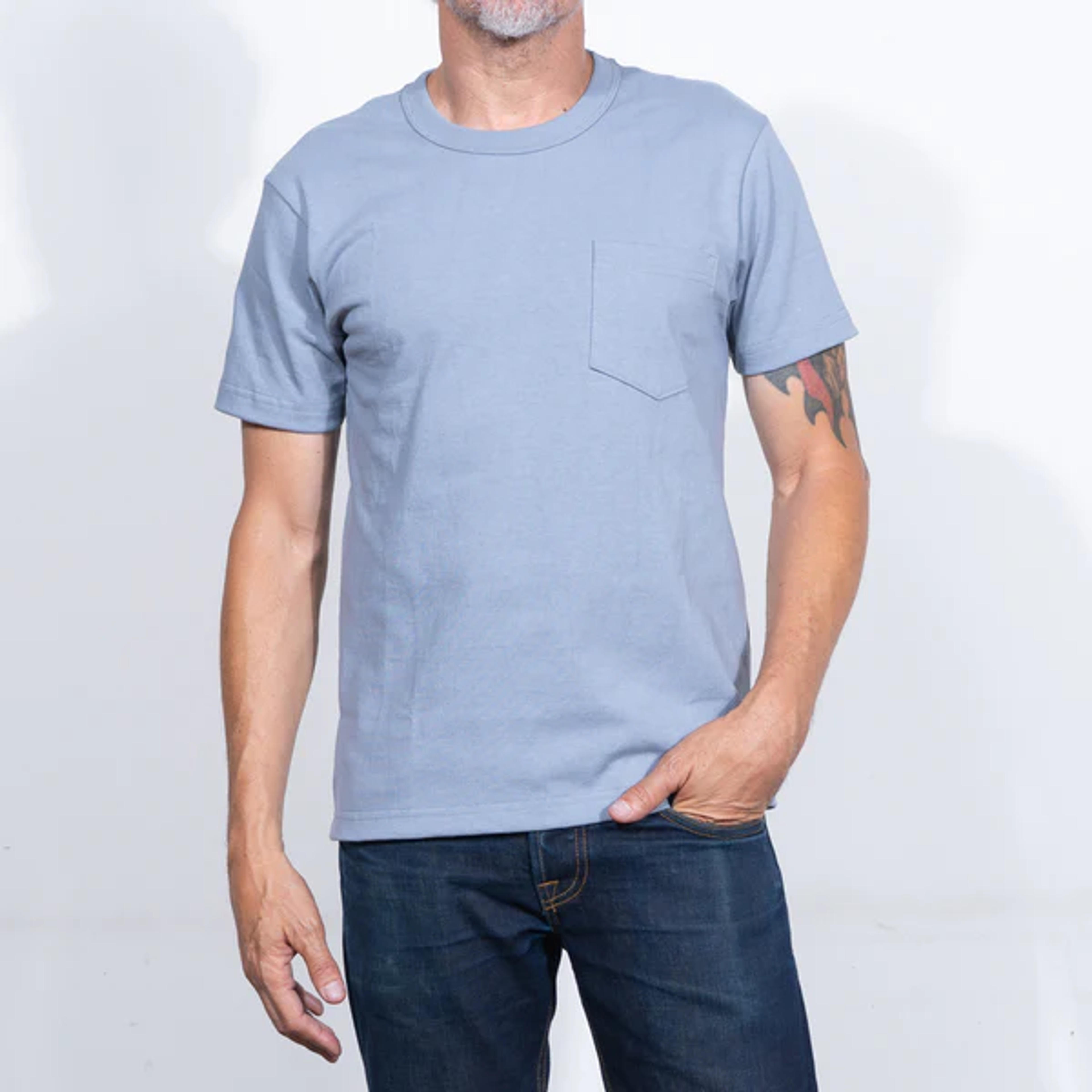 Glory Days 8.5oz Short Sleeve Classic Pocket T-Shirt - Cement Grey - Brave Star Selvage