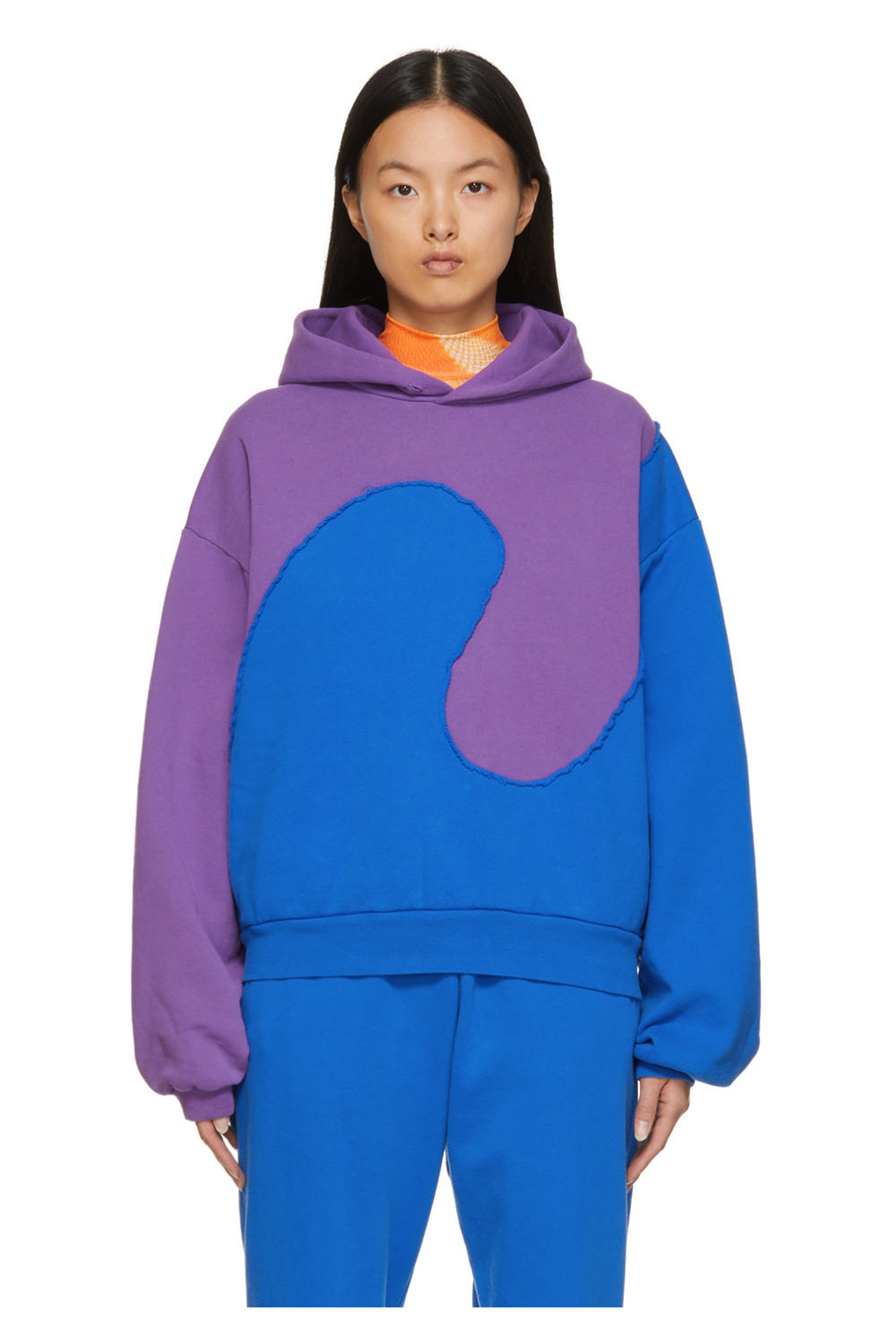 ERL: Purple & Blue Swirl Hoodie | SSENSE