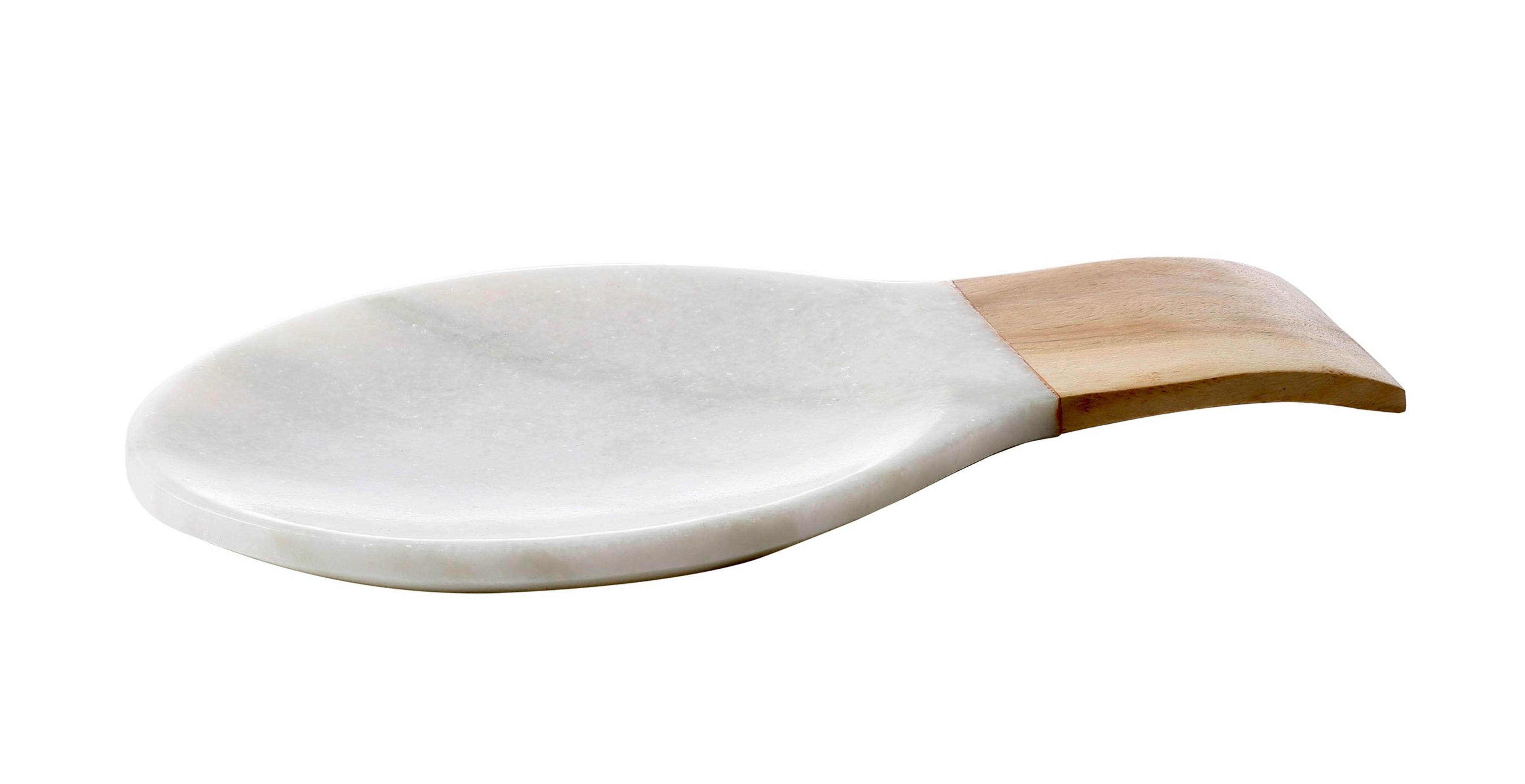 Thirstystone NMC28614 White Marble and Acacia Wood Spoon Rest