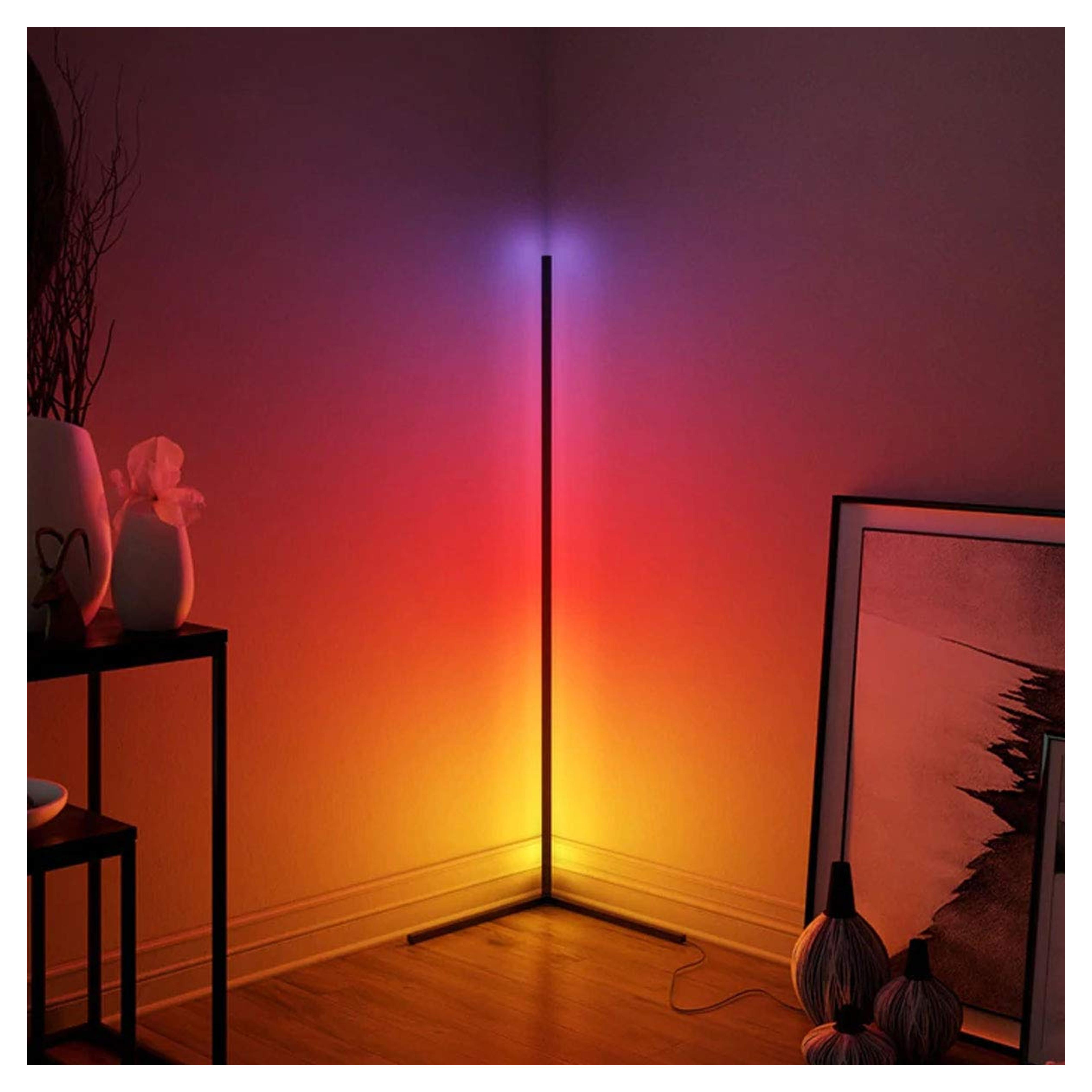 Wise Home Products Color Changing Corner Lamp - Modern RGB Multicolored + WHITE Light - Amazing Minimalist Ambient Dimmable Gaming LED Mood Lighting