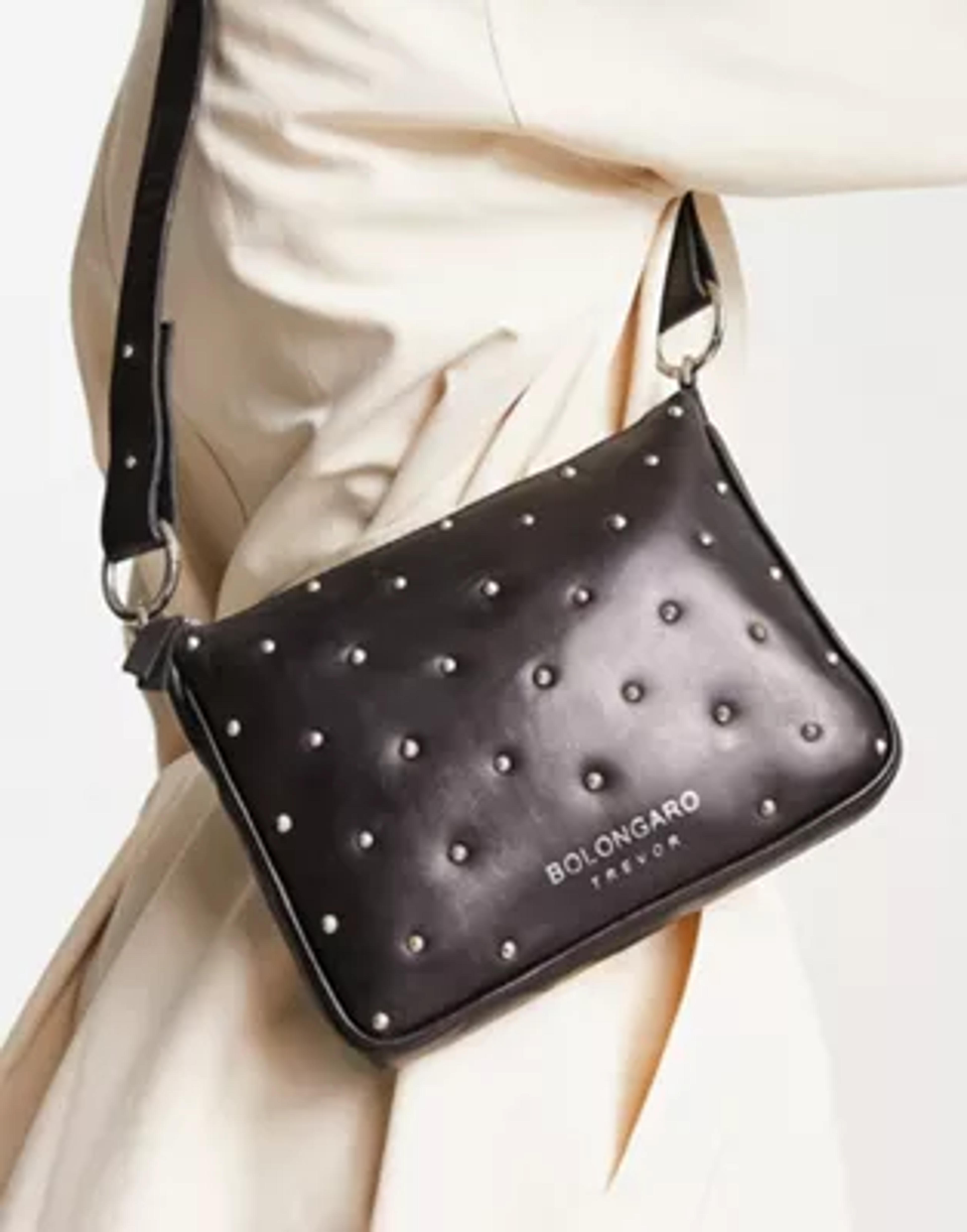 Bolongaro Trevor star stud detail crossbody bag in black | ASOS