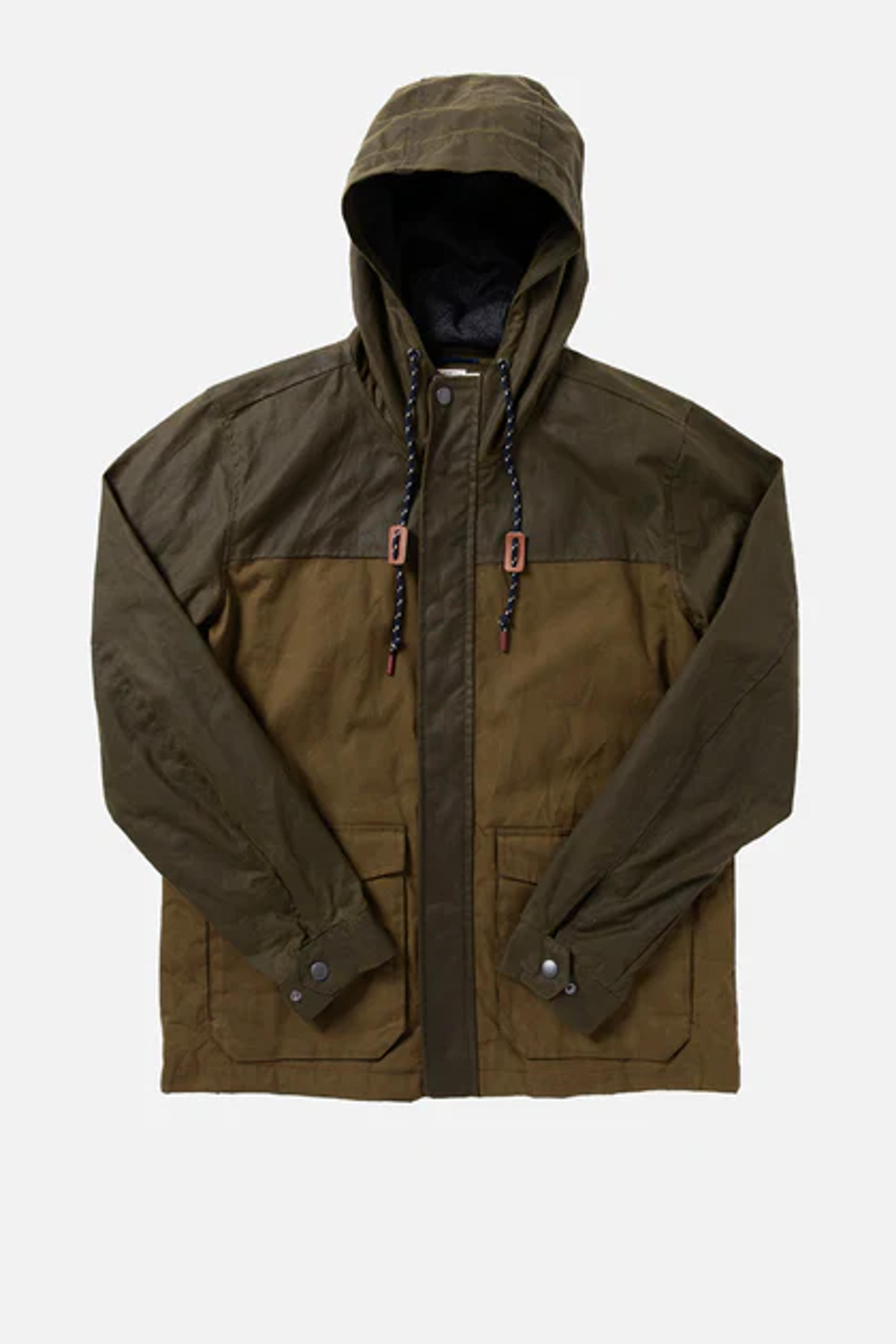 Marshall Olive Colorblock Waxed Cotton Rain Jacket – Bridge & Burn