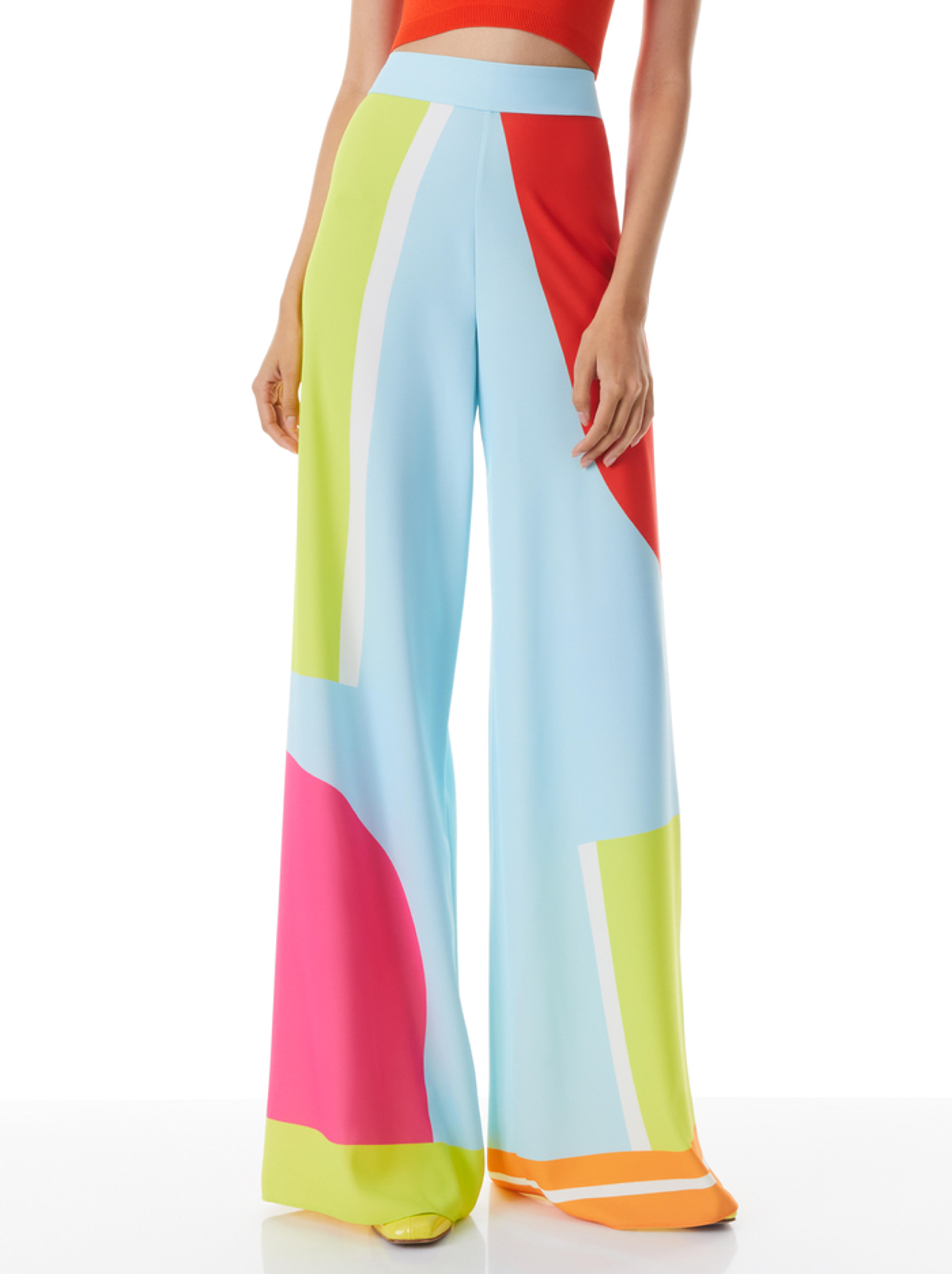 Athena Wide Leg Pant In Taking Sides Geo | Alice And Olivia