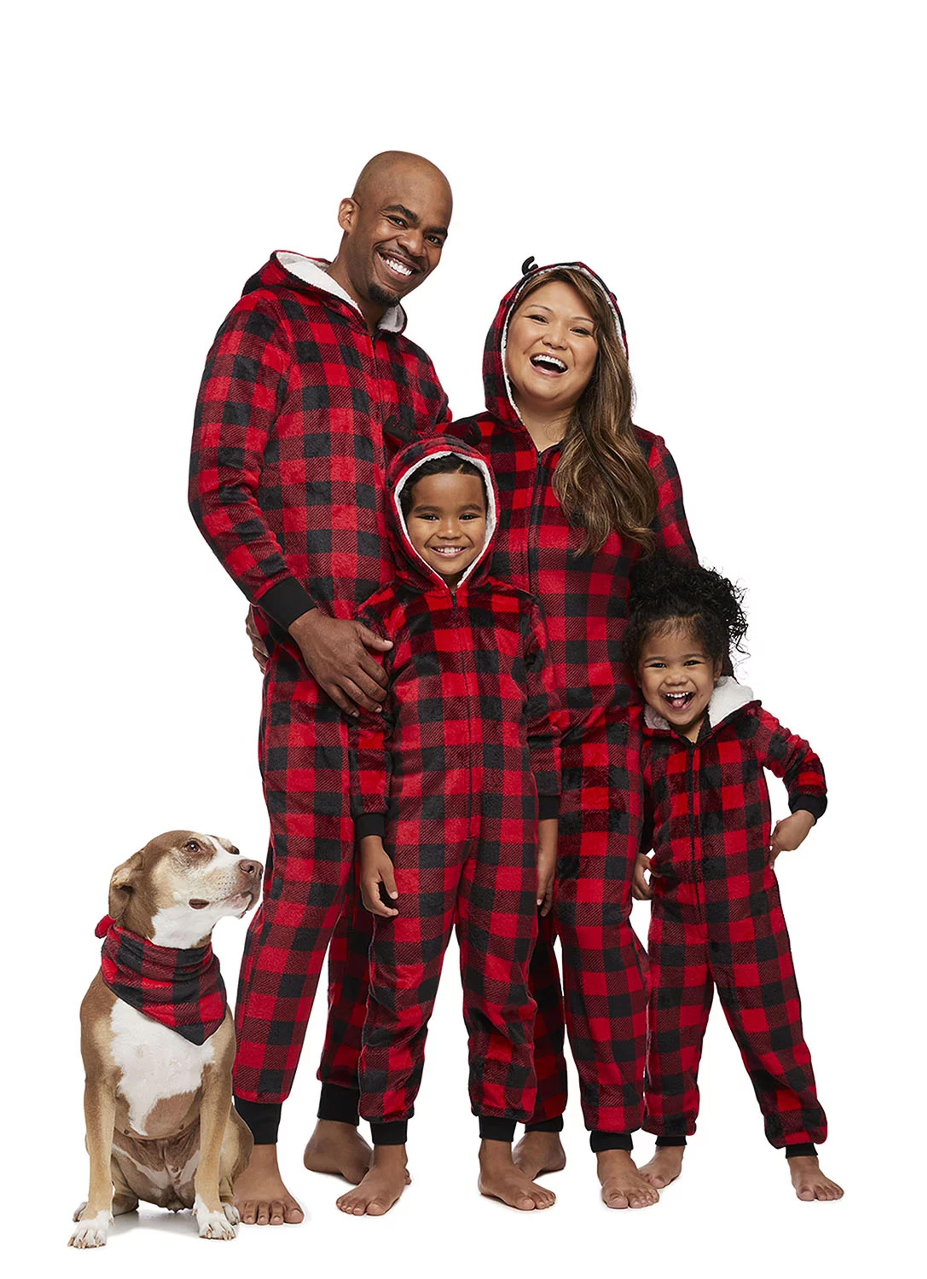 Jolly Jammies Buffalo Plaid Matching Family Christmas Union Suit Pajama Set