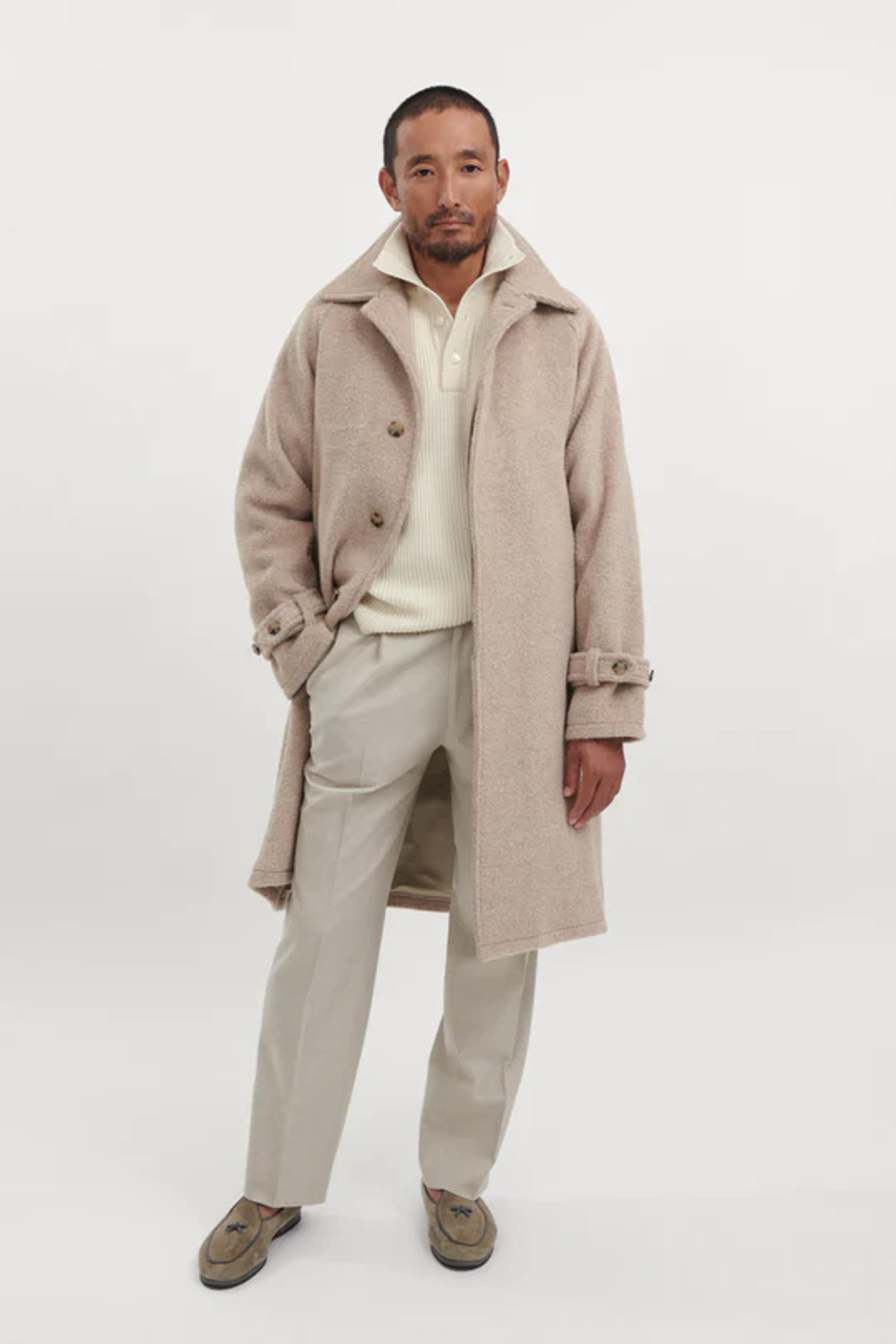 Raglan Coat (Sand Alpaca Twill) - Stoffa