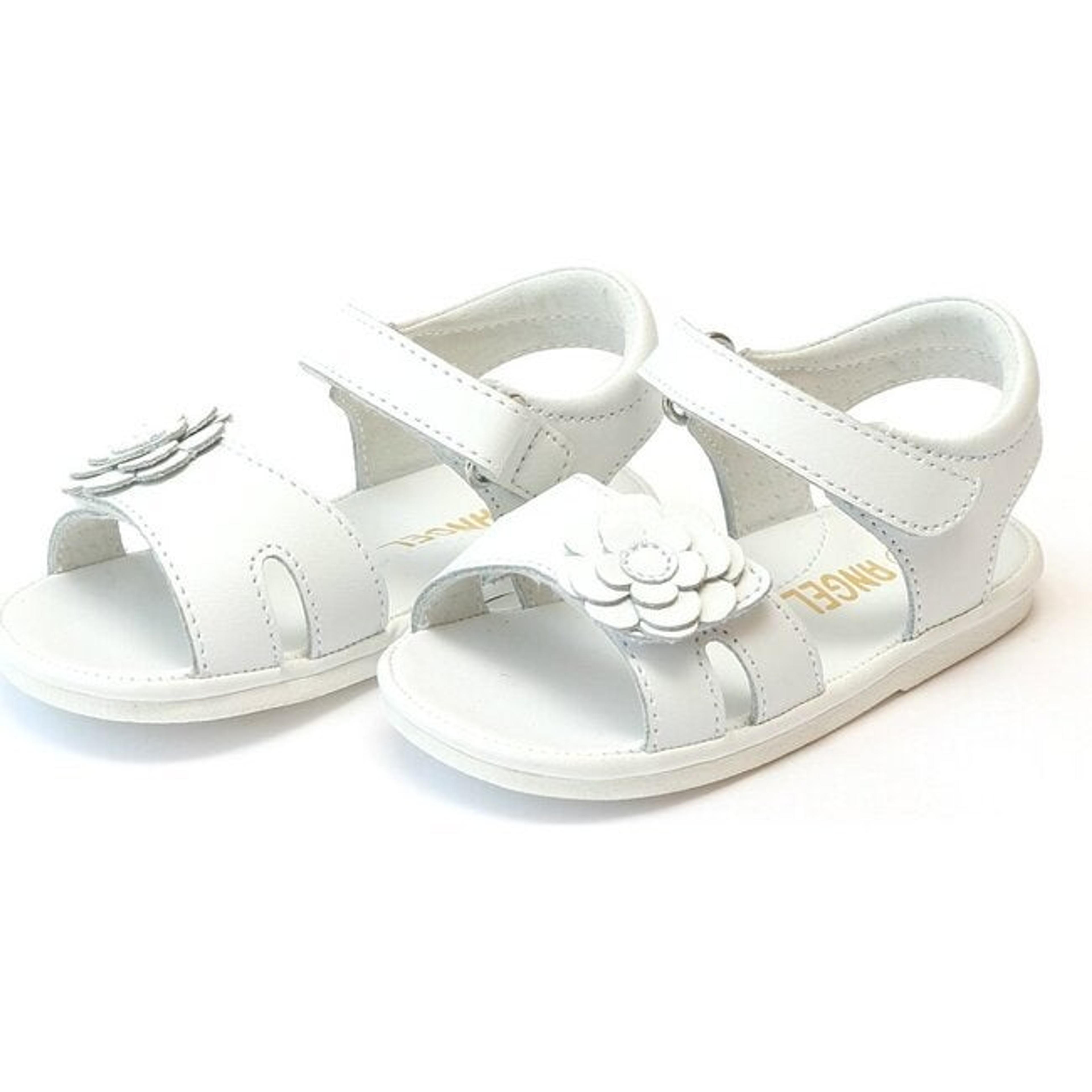 Mila Flower Sandal, White - Angel Shoes Shoes & Booties | Maisonette