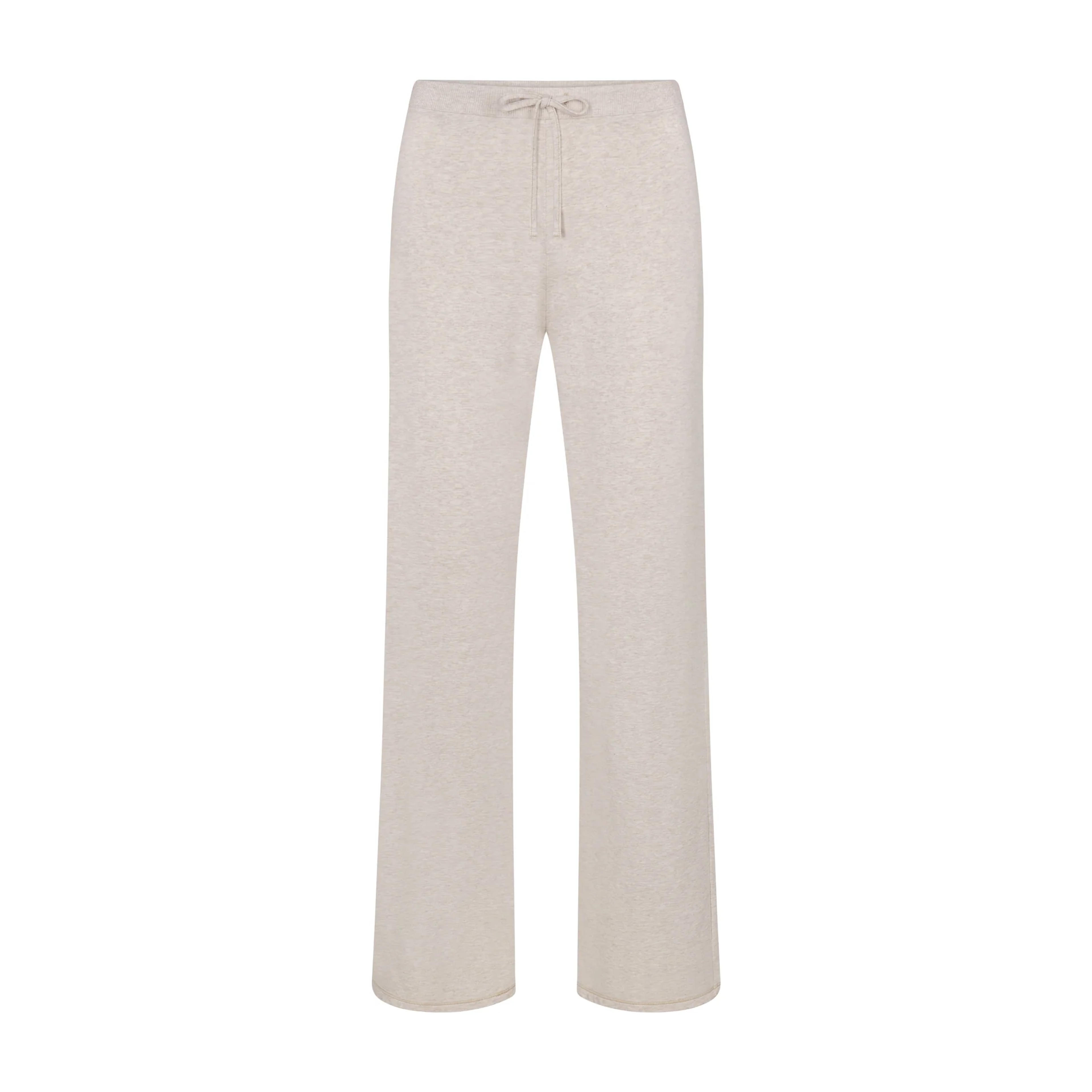 COTTON JERSEY STRAIGHT LEG PANT | HEATHER OATMEAL