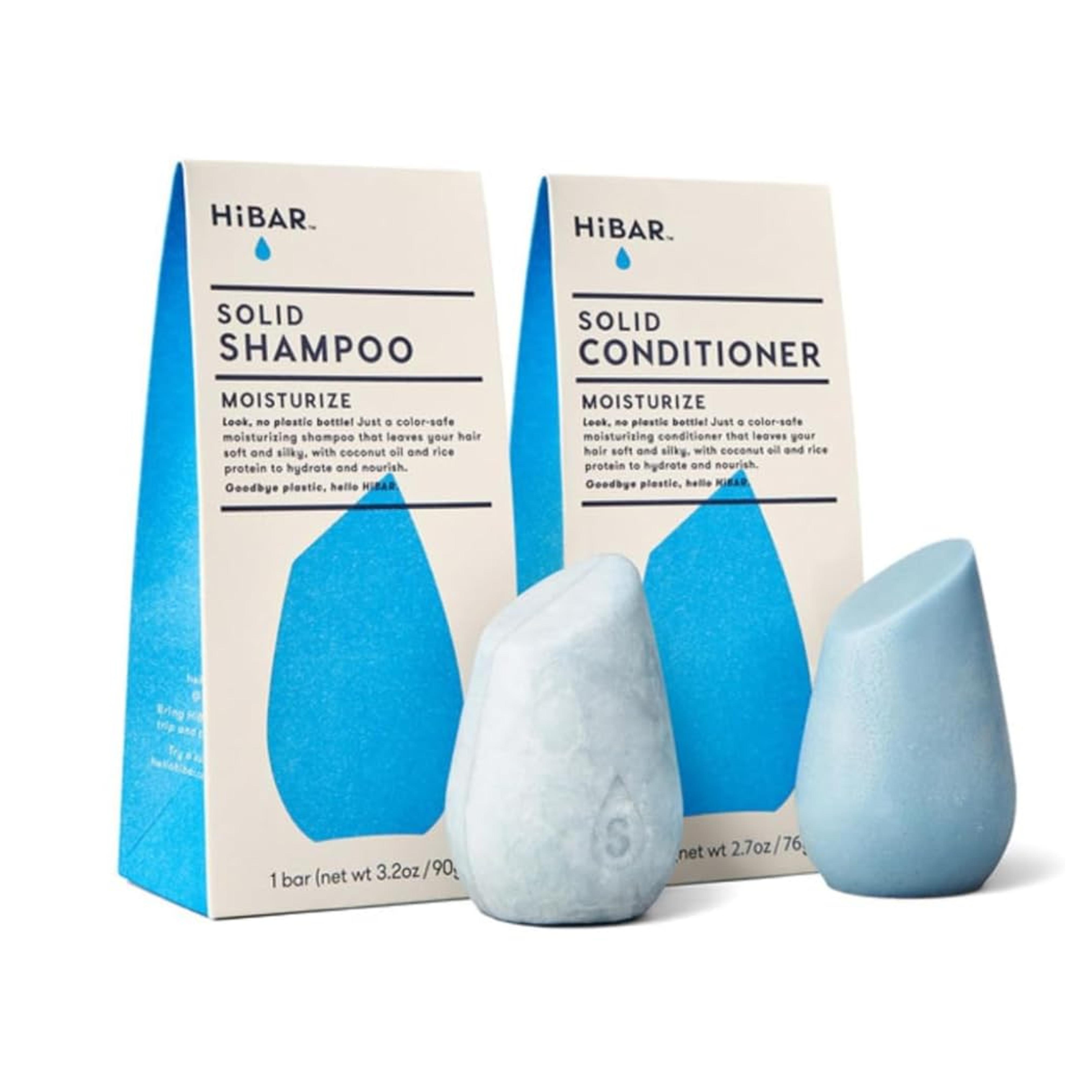 Amazon.com : HiBAR Moisturize Bar Shampoo and Conditioner Set - Ideal for Dry, Thick Hair, Made with Rice Water for Hair Growth, All Natural, Nourish, Hydrate with Coconut Oil & Rice Water & Approved for Travel : Beauty & Personal Care