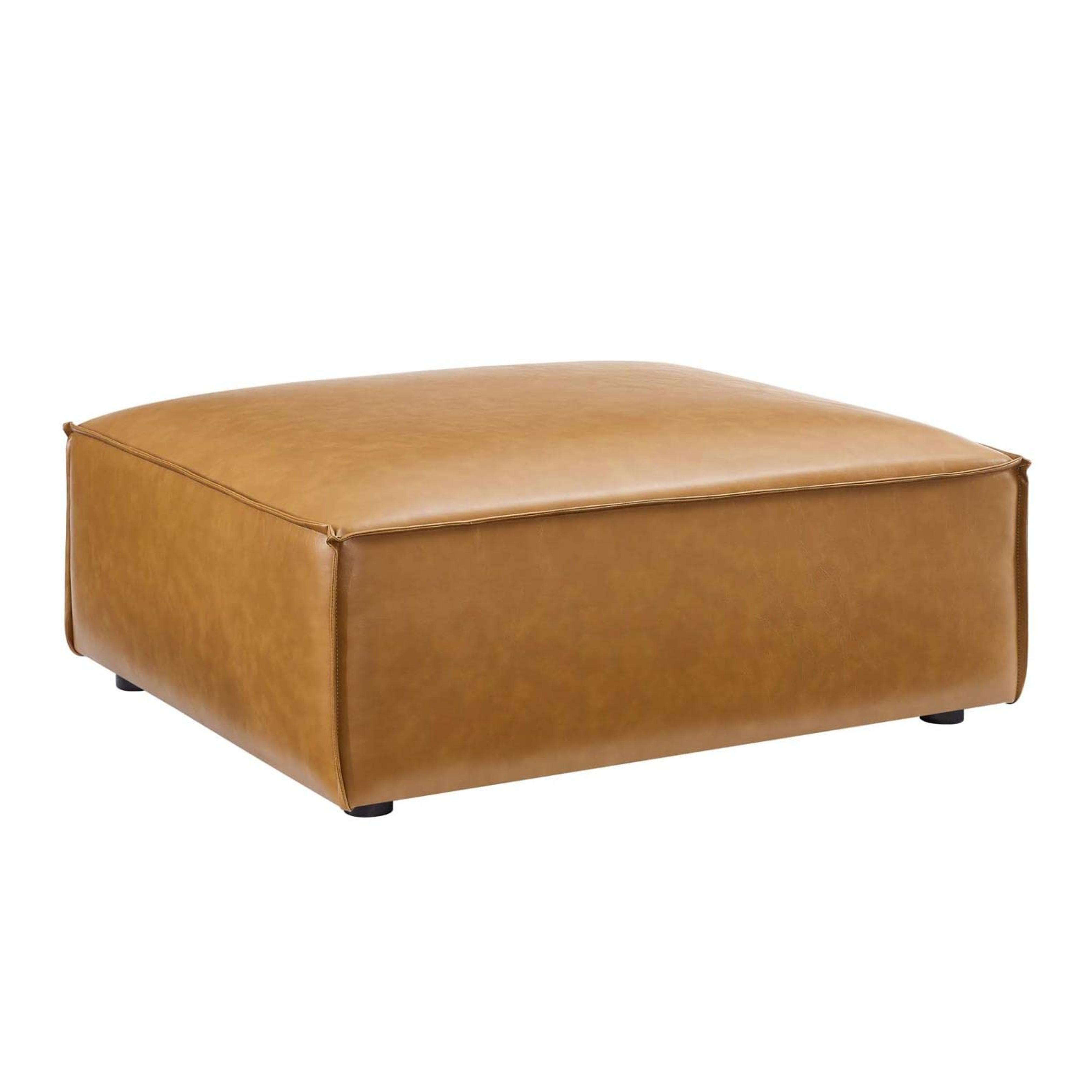 Modway EEI-4496-TAN Restore Vegan Leather Ottoman, Tan