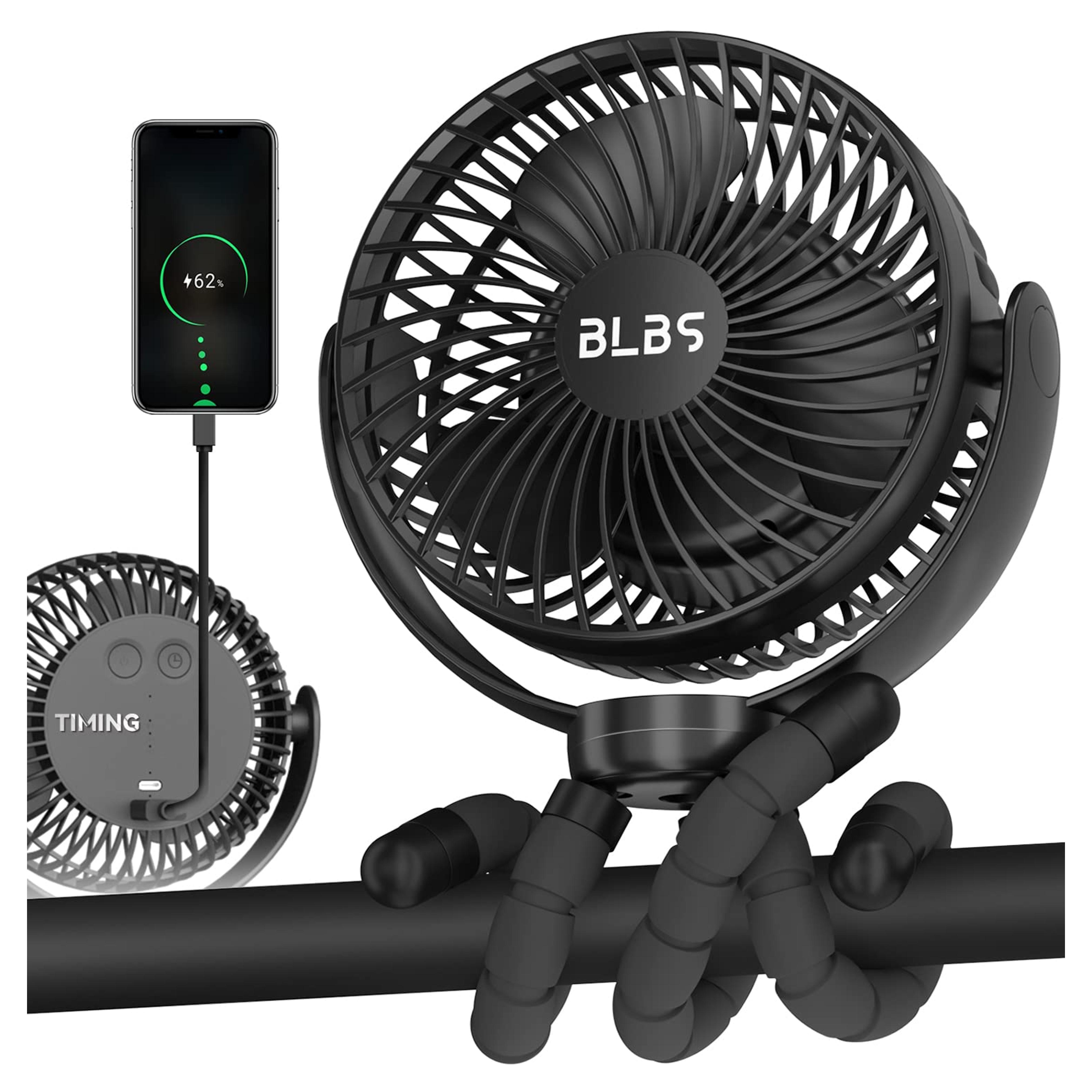 Amazon.com: Stroller Fan - 65Hrs 12600mAh Rechargeable Fan, Timing Car Seat Fan, Portable Clip On Fan, Car Fan for Baby, Battery Operated Fan for Baby Stroller, Peloton, treadmill, Golf Cart, Beach, Bed, Dog : Baby