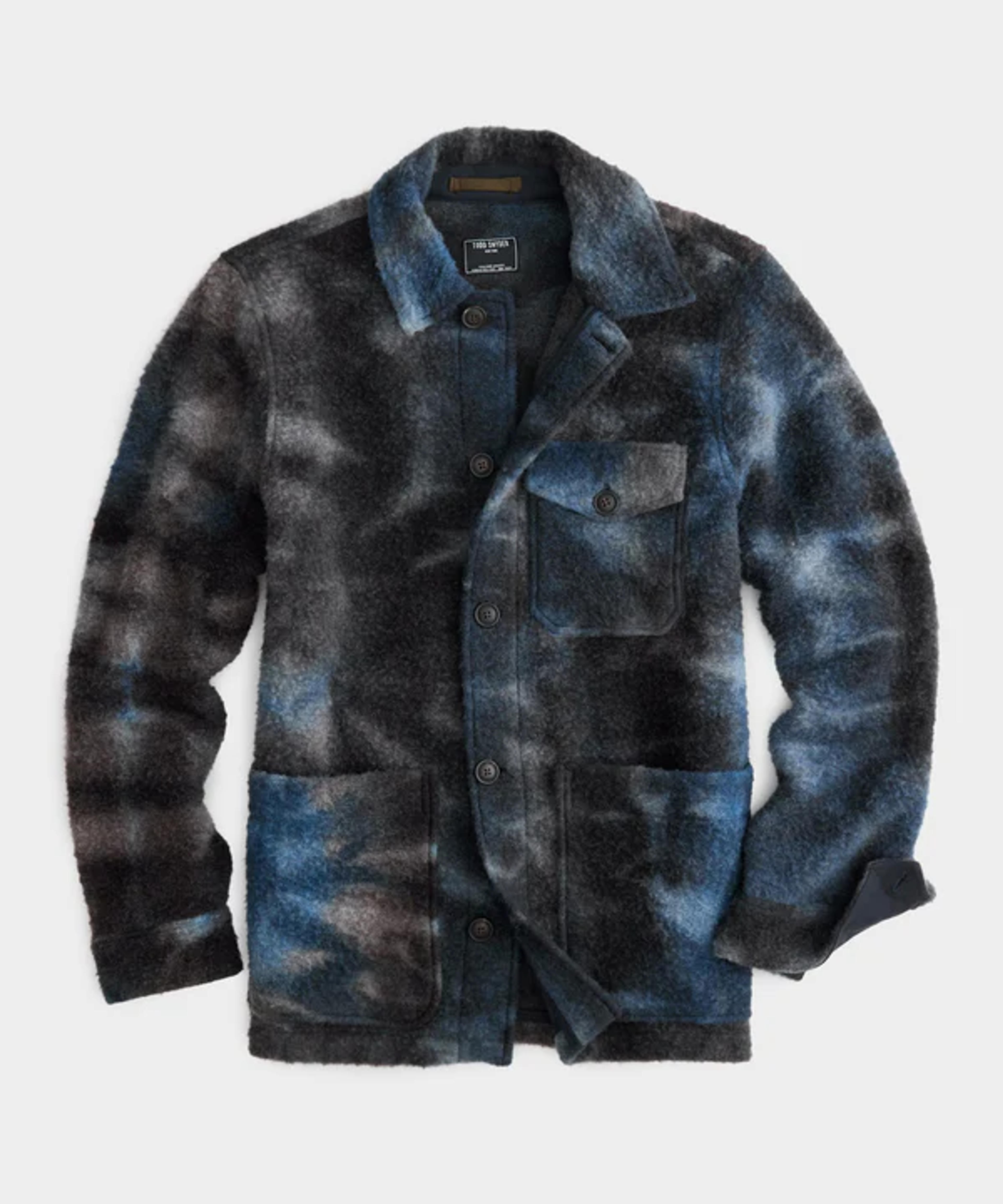 Tie Dye Boucle Chore Jacket in Blue Note