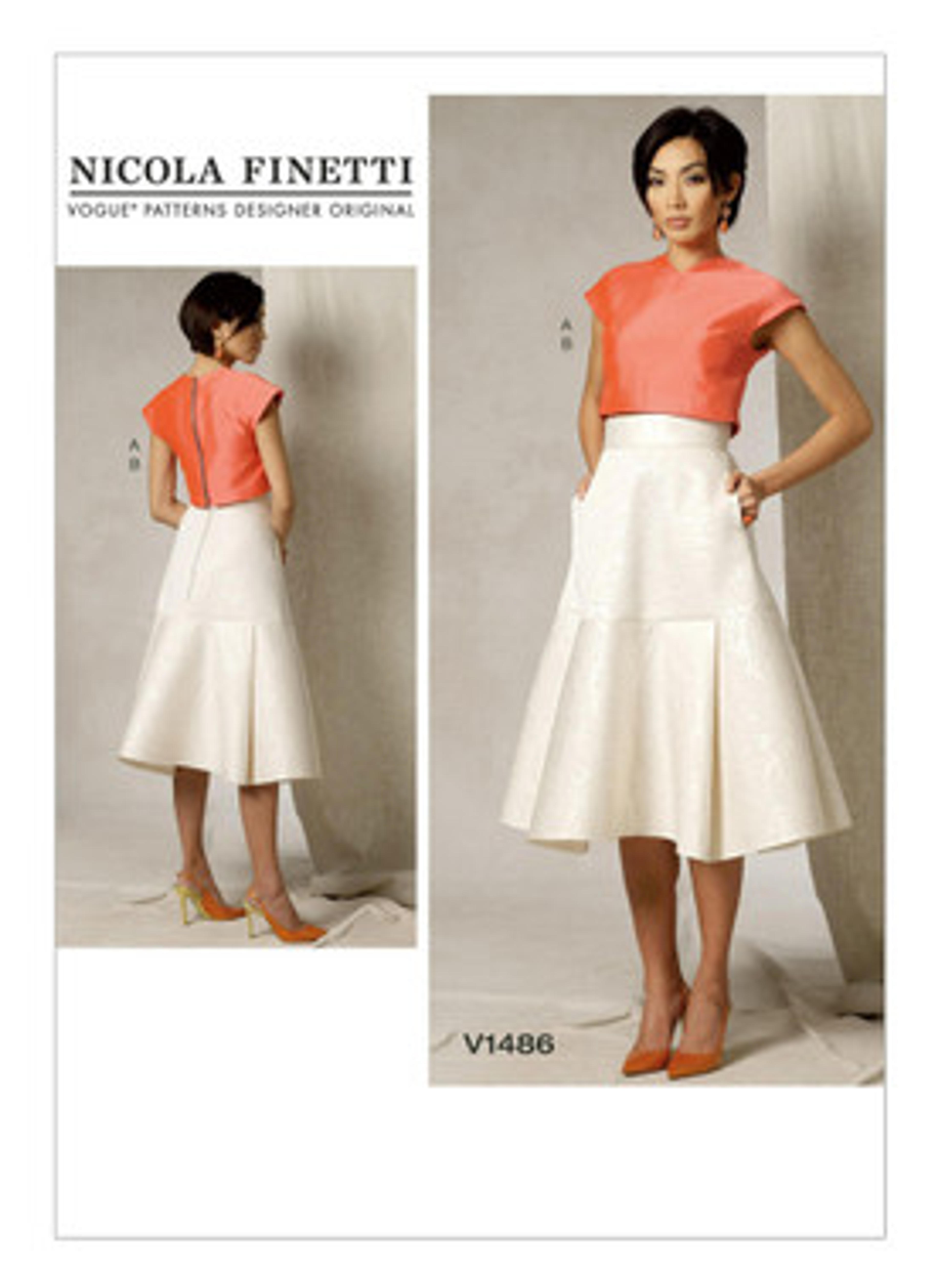 V1486 | Misses' Crop Top and Flared Yoke Skirt | Vogue Patterns