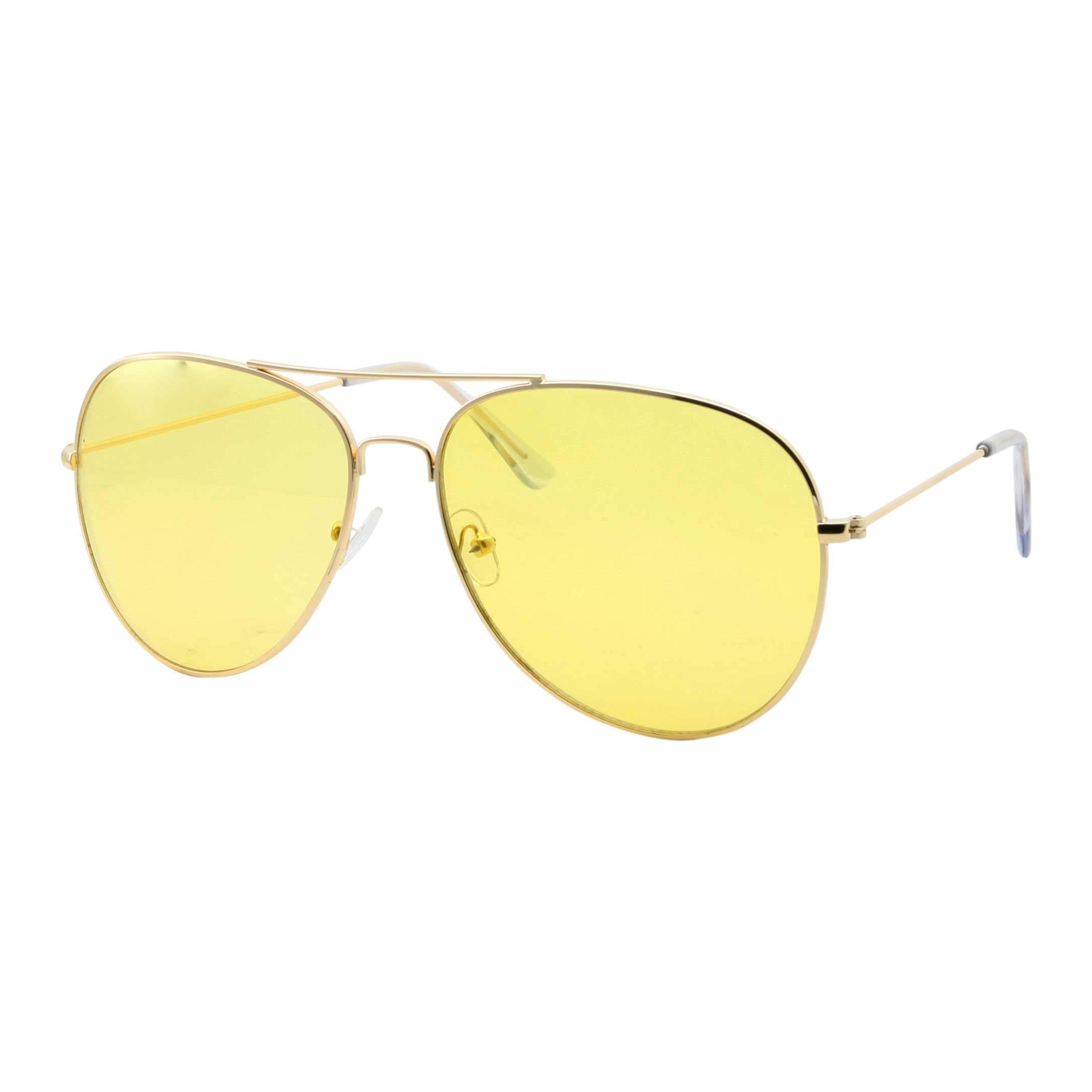 Amazon.com: Mens Large Aviator Yellow Lens Sunglasses - Colored Tint Lens : Clothing, Shoes & Jewelry