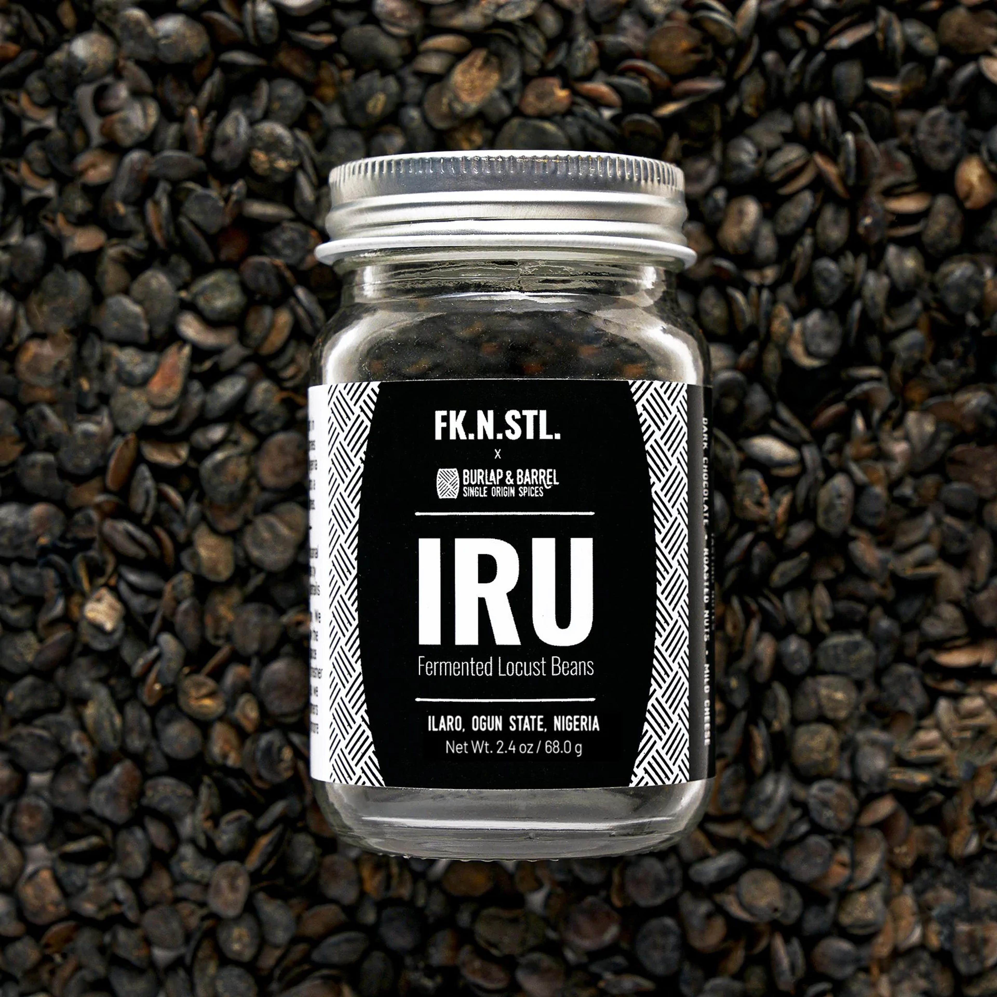 Iru (Fermented Locust Beans) - 2.4 oz glass jar